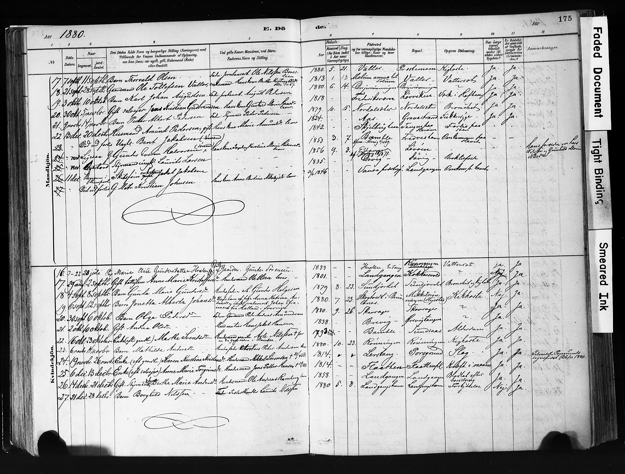 Eidanger kirkebøker, AV/SAKO-A-261/F/Fa/L0012: Ministerialbok nr. 12, 1879-1900, s. 175