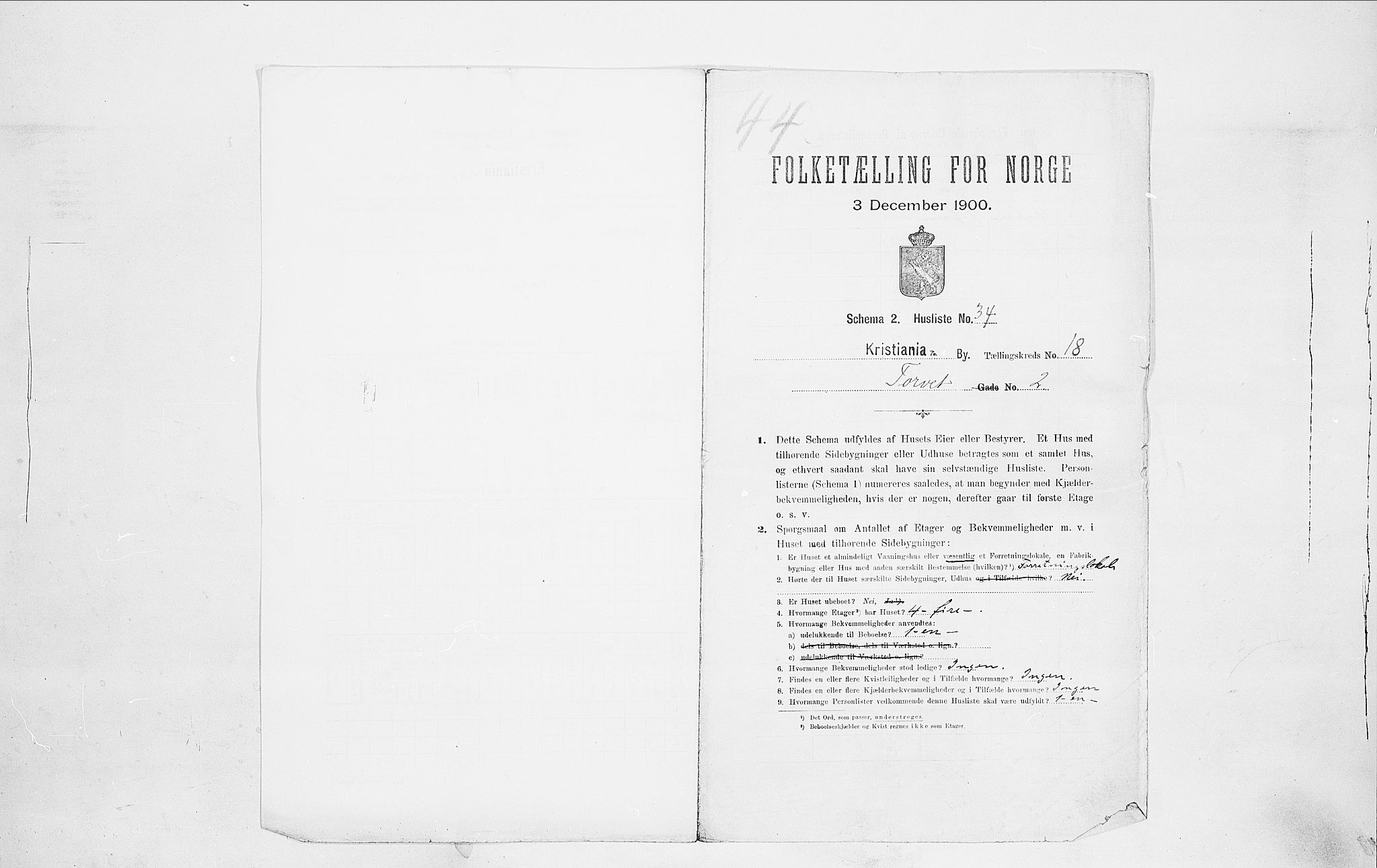 SAO, Folketelling 1900 for 0301 Kristiania kjøpstad, 1900, s. 103342