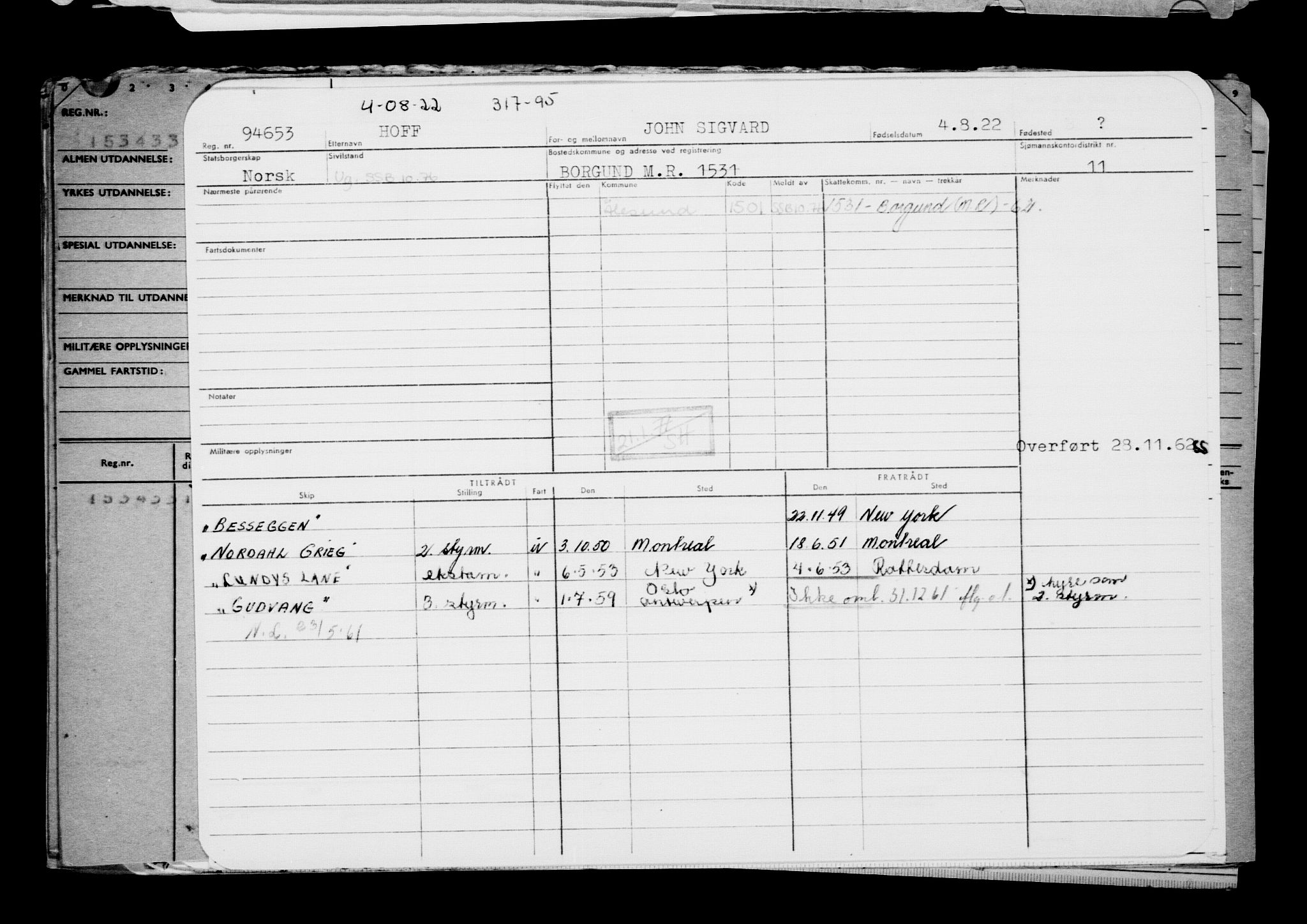 Direktoratet for sjømenn, AV/RA-S-3545/G/Gb/L0209: Hovedkort, 1922, s. 341