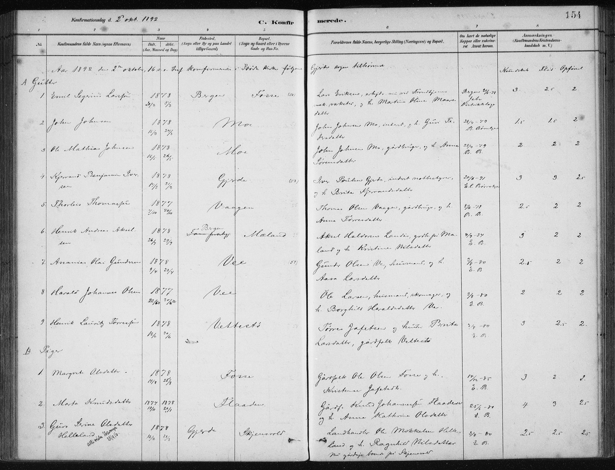 Etne sokneprestembete, AV/SAB-A-75001/H/Haa: Ministerialbok nr. C  1, 1879-1919, s. 154