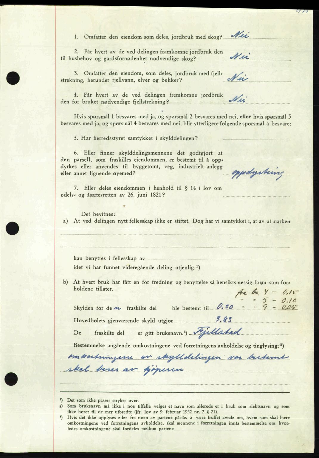 Nordmøre sorenskriveri, AV/SAT-A-4132/1/2/2Ca: Pantebok nr. A110, 1948-1949, Dagboknr: 134/1949