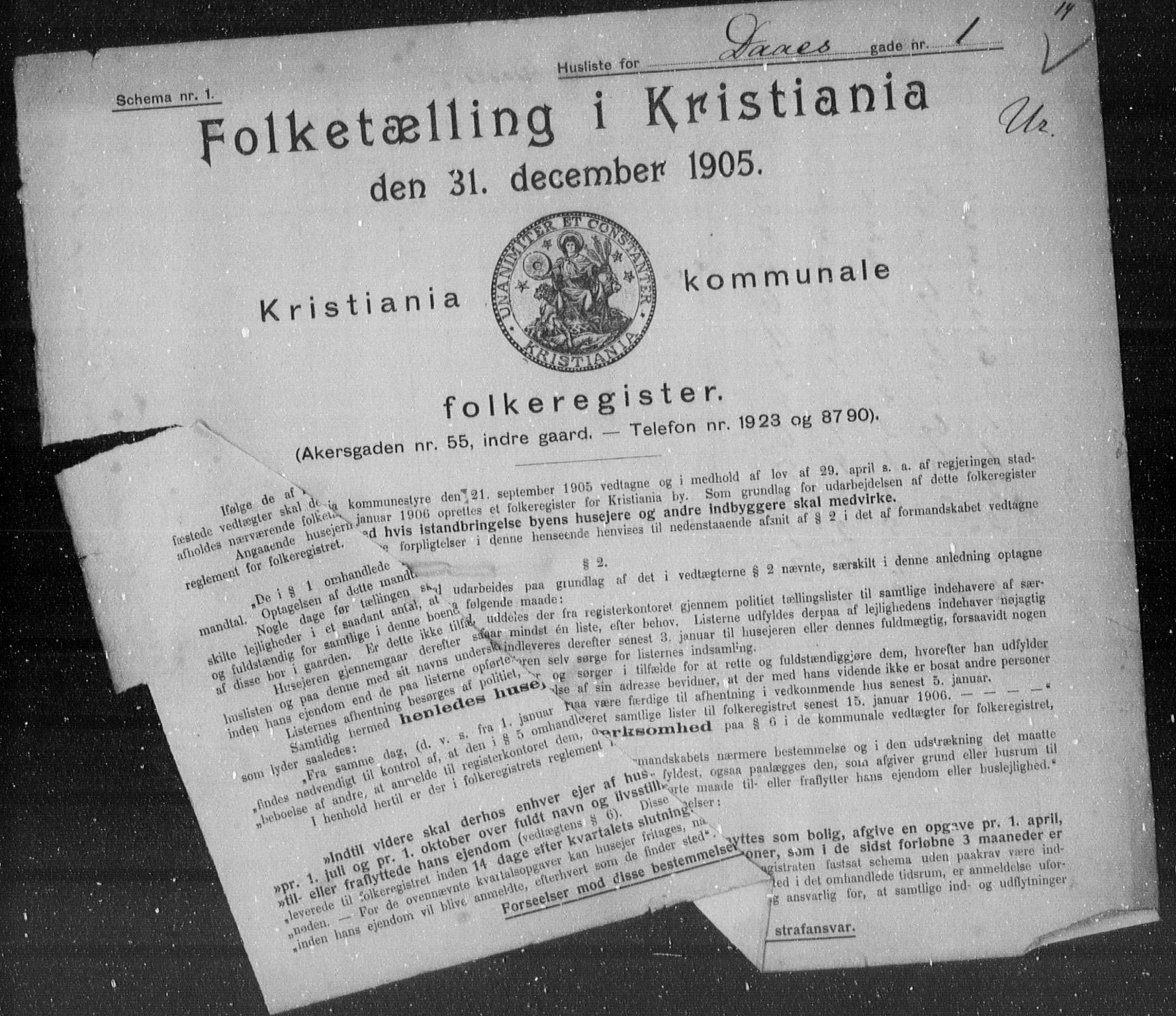 OBA, Kommunal folketelling 31.12.1905 for Kristiania kjøpstad, 1905, s. 9322