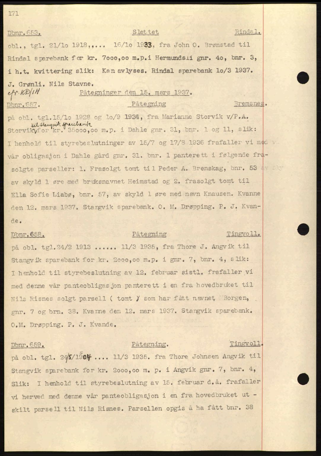 Nordmøre sorenskriveri, SAT/A-4132/1/2/2Ca: Pantebok nr. C80, 1936-1939, Dagboknr: 653/1937