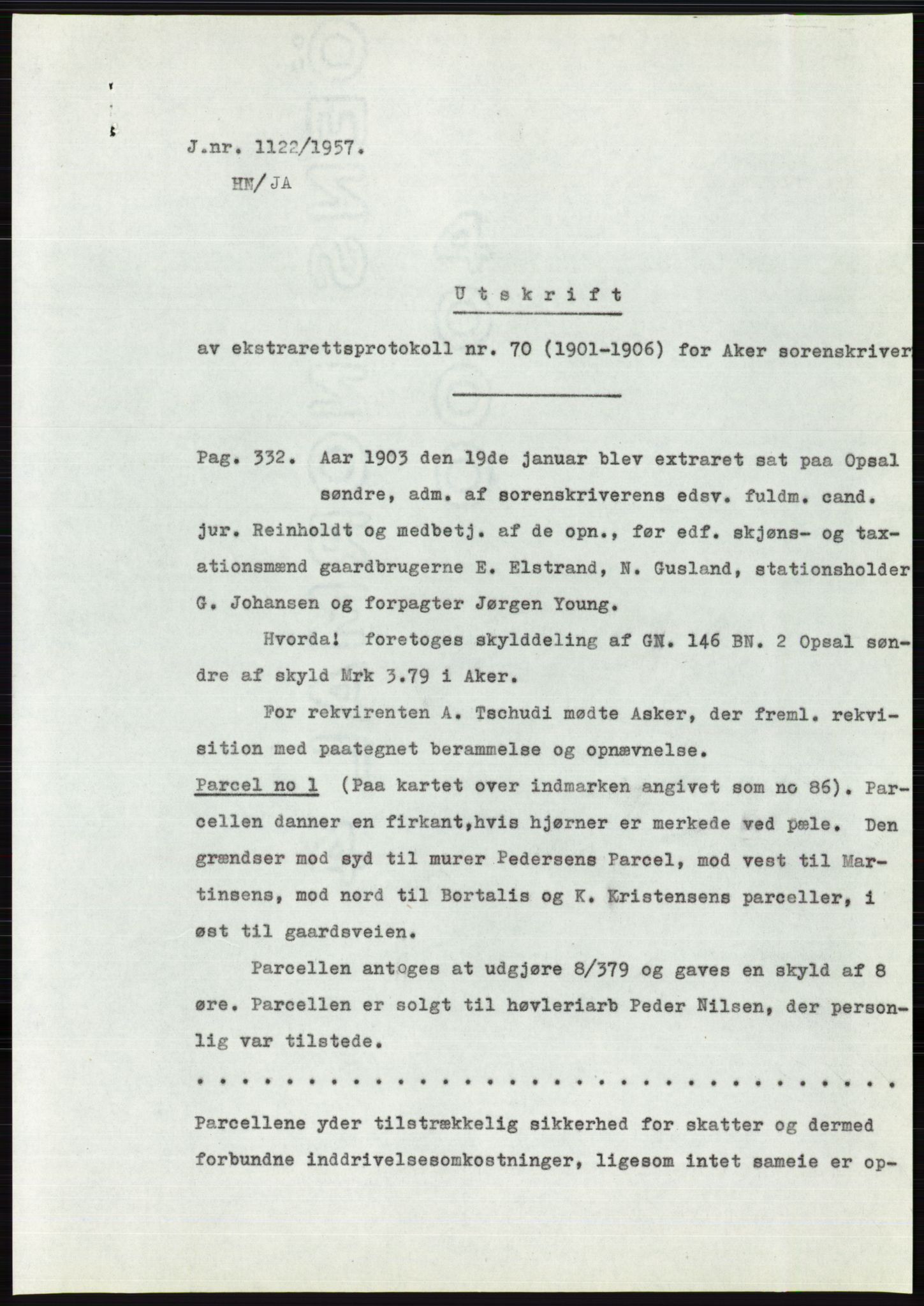 Statsarkivet i Oslo, SAO/A-10621/Z/Zd/L0007: Avskrifter, j.nr 804-1436/1957, 1957, s. 261