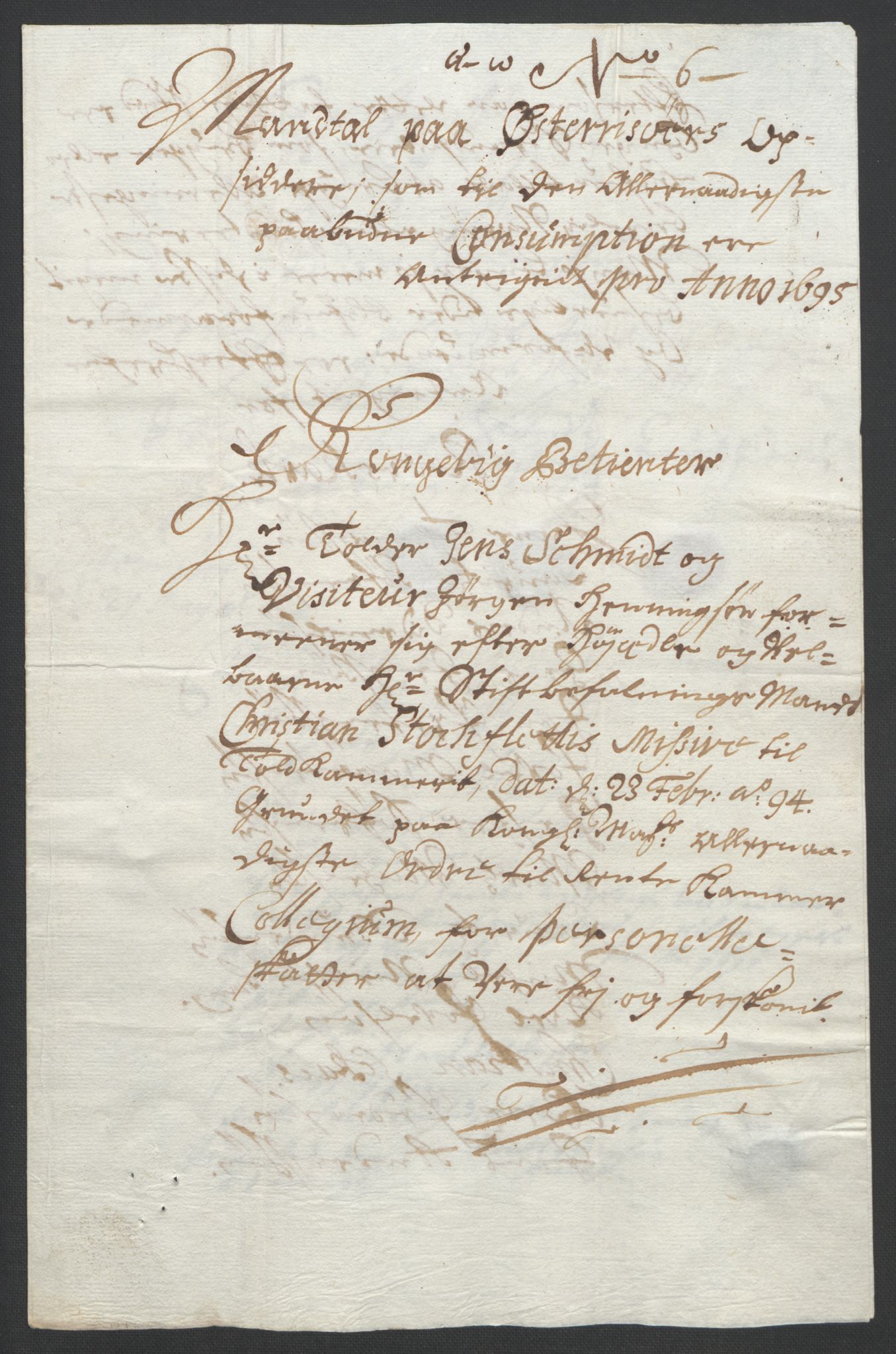 Rentekammeret inntil 1814, Reviderte regnskaper, Fogderegnskap, AV/RA-EA-4092/R39/L2312: Fogderegnskap Nedenes, 1693-1695, s. 284