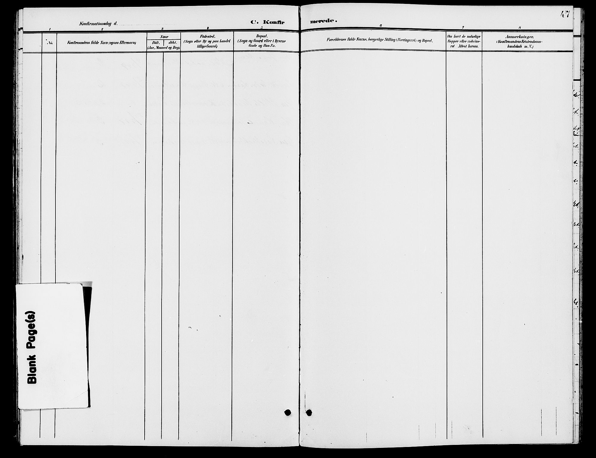 Grue prestekontor, AV/SAH-PREST-036/H/Ha/Hab/L0006: Klokkerbok nr. 6, 1902-1910, s. 47