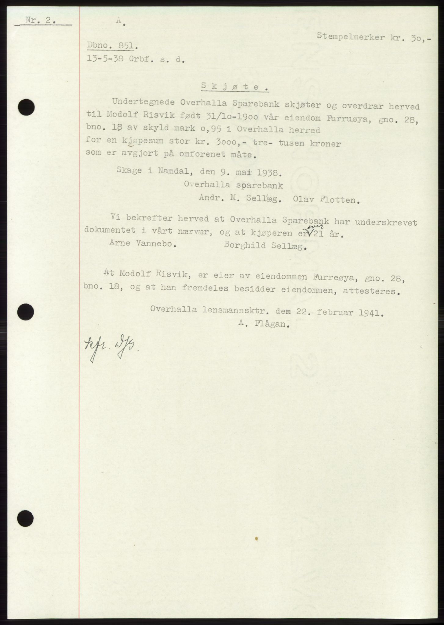 Namdal sorenskriveri, SAT/A-4133/1/2/2C: Pantebok nr. -, 1937-1939, Tingl.dato: 13.05.1938