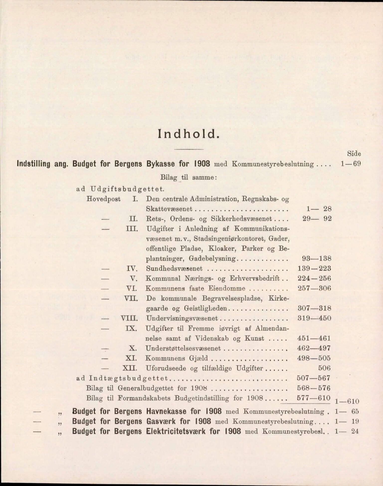 Bergen kommune. Formannskapet, BBA/A-0003/Ad/L0077: Bergens Kommuneforhandlinger, bind II, 1907