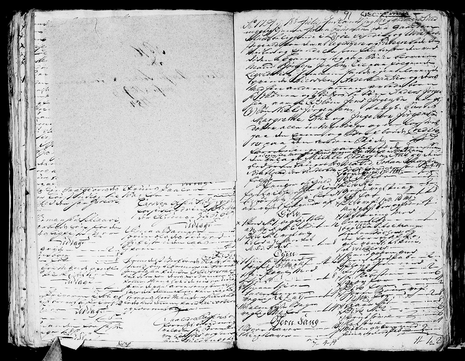 Helgeland sorenskriveri, AV/SAT-A-0004/3/3A/L0030: Konseptprotokoll 15, 1754, s. 90b-91a