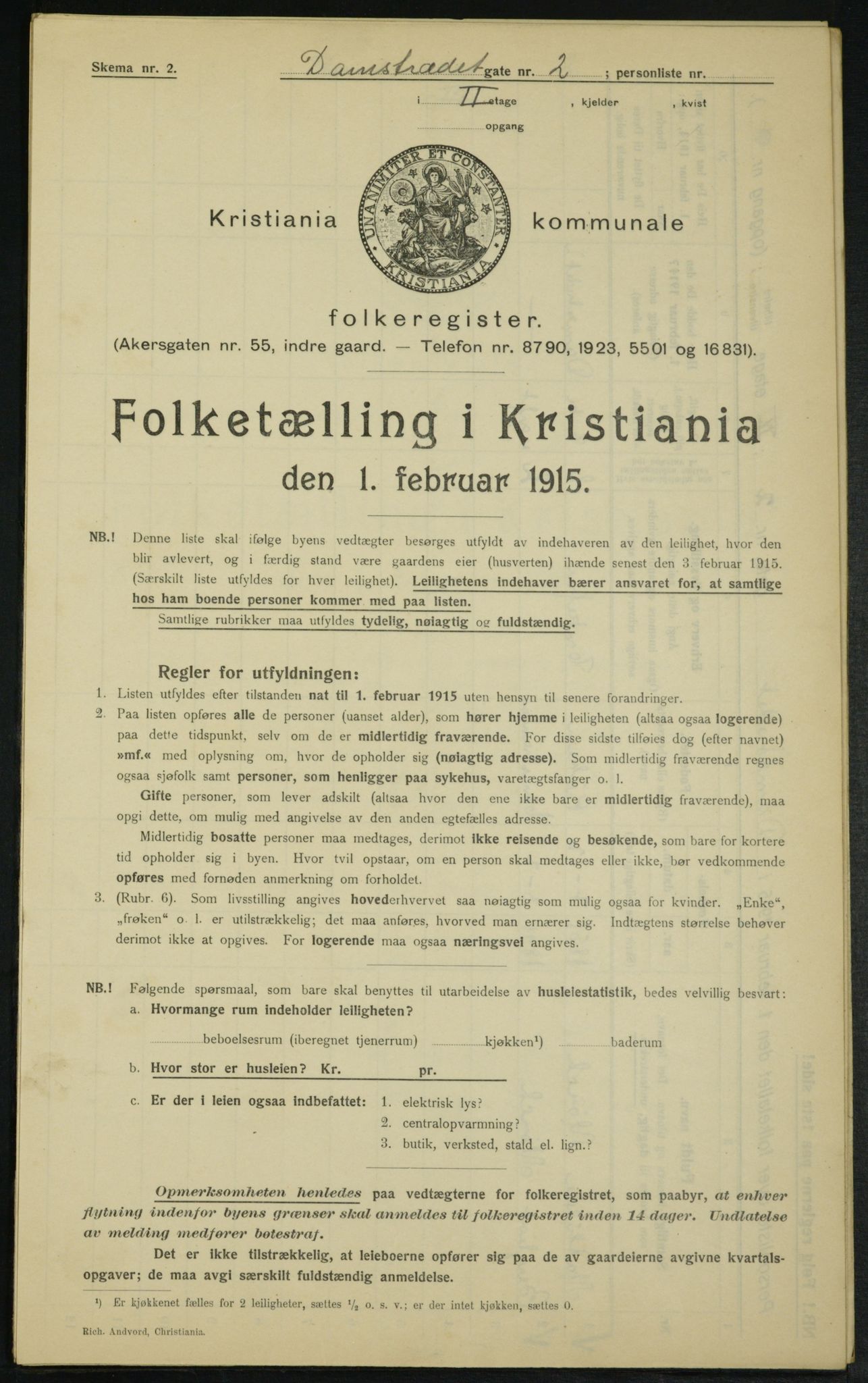 OBA, Kommunal folketelling 1.2.1915 for Kristiania, 1915, s. 14395