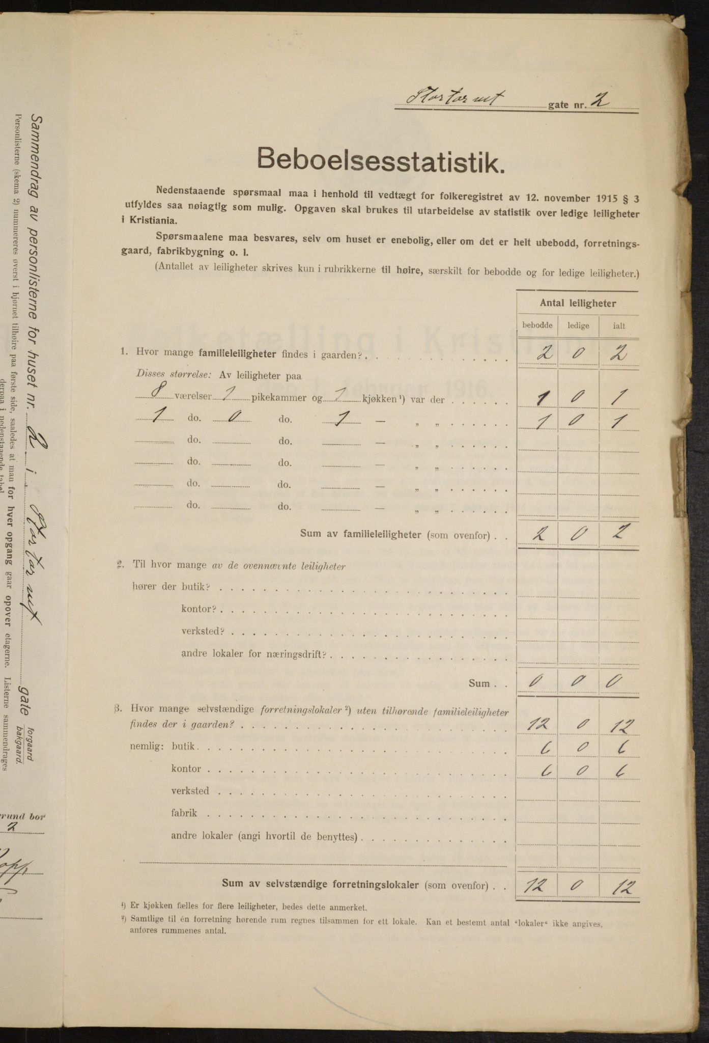 OBA, Kommunal folketelling 1.2.1916 for Kristiania, 1916, s. 106382