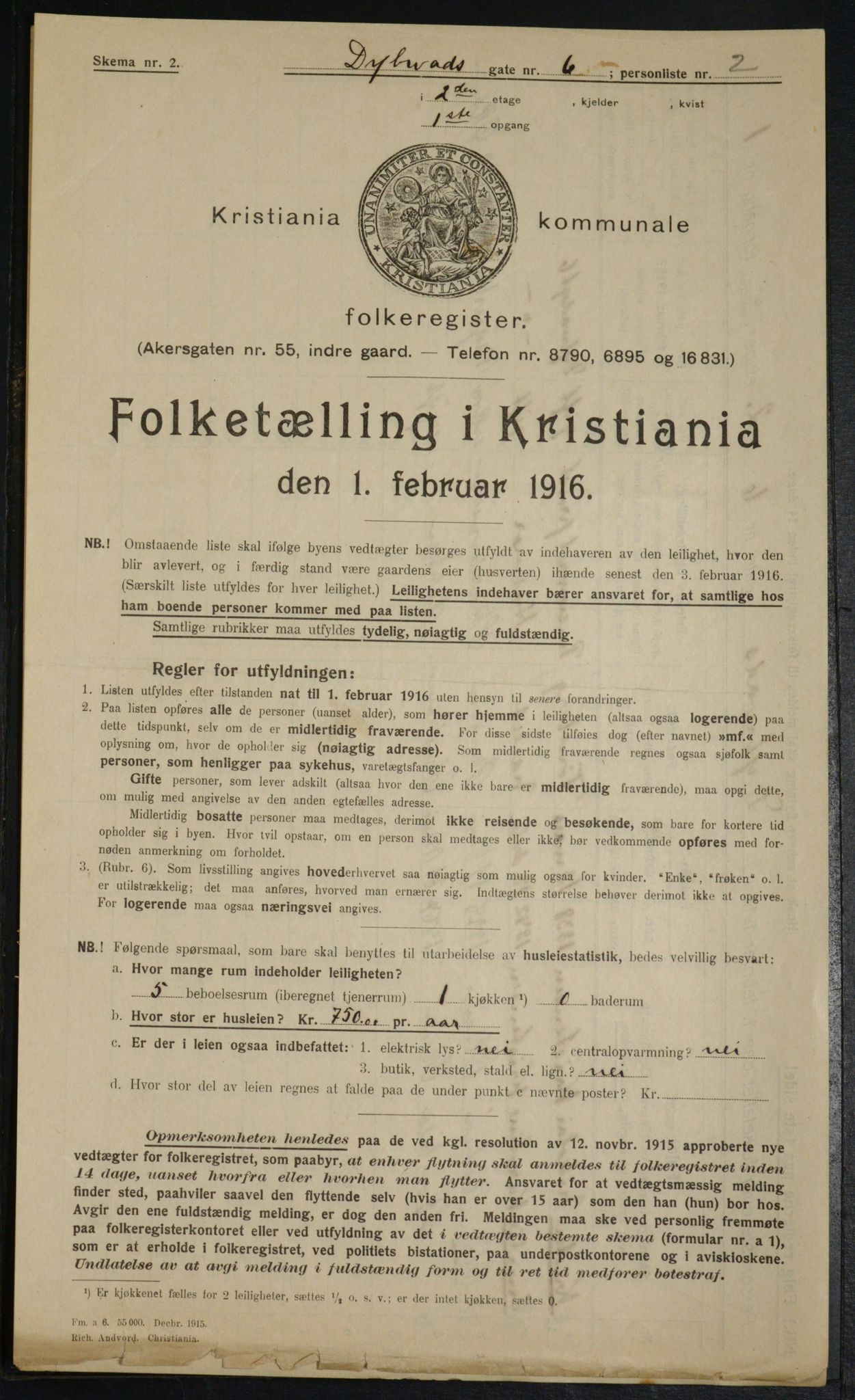 OBA, Kommunal folketelling 1.2.1916 for Kristiania, 1916, s. 17584