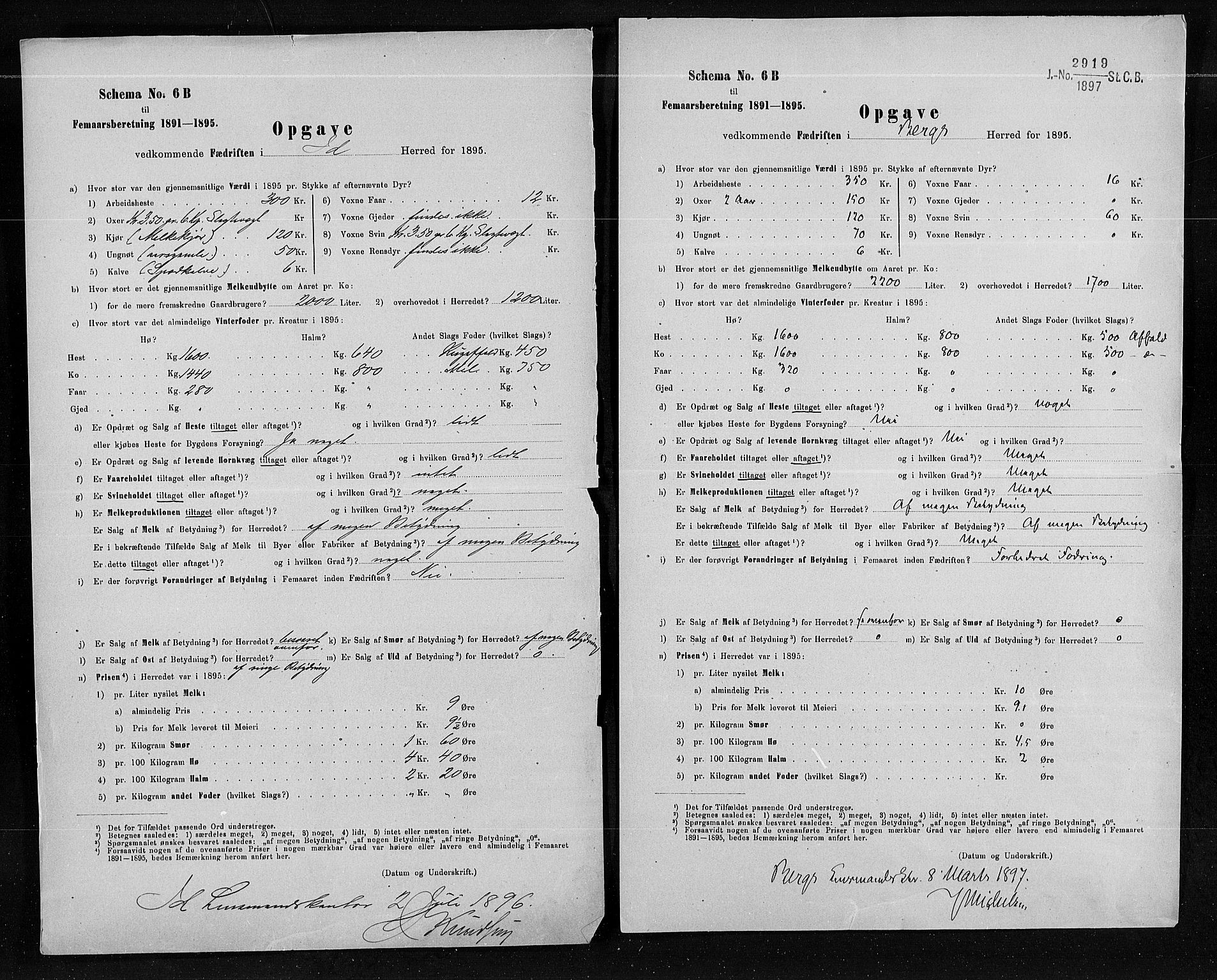 Statistisk sentralbyrå, Næringsøkonomiske emner, Generelt - Amtmennenes femårsberetninger, AV/RA-S-2233/F/Fa/L0080: --, 1895, s. 6