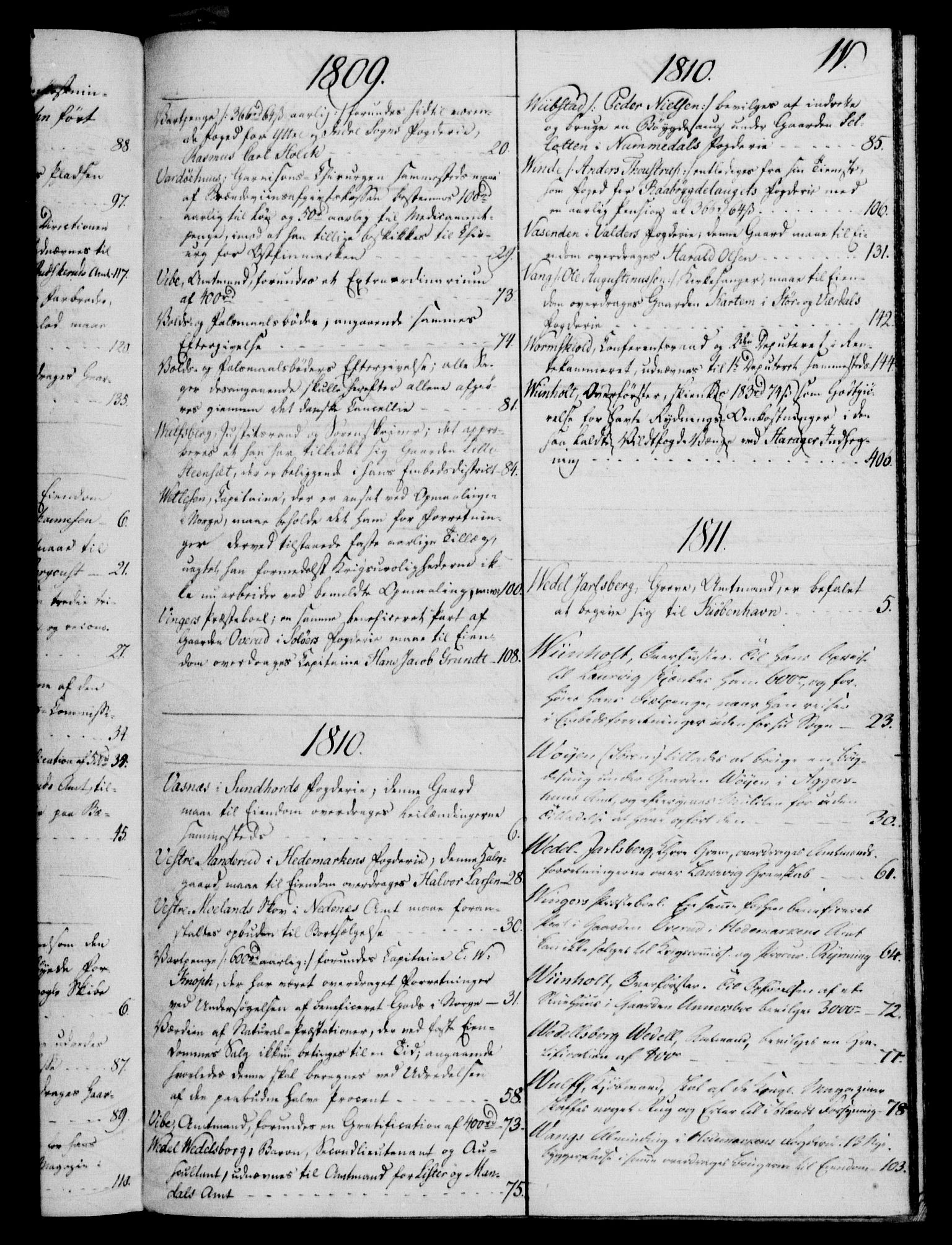 Rentekammeret, Kammerkanselliet, RA/EA-3111/G/Gf/Gfb/L0016: Register til norske relasjons- og resolusjonsprotokoller (merket RK 52.111), 1801-1814, s. 182
