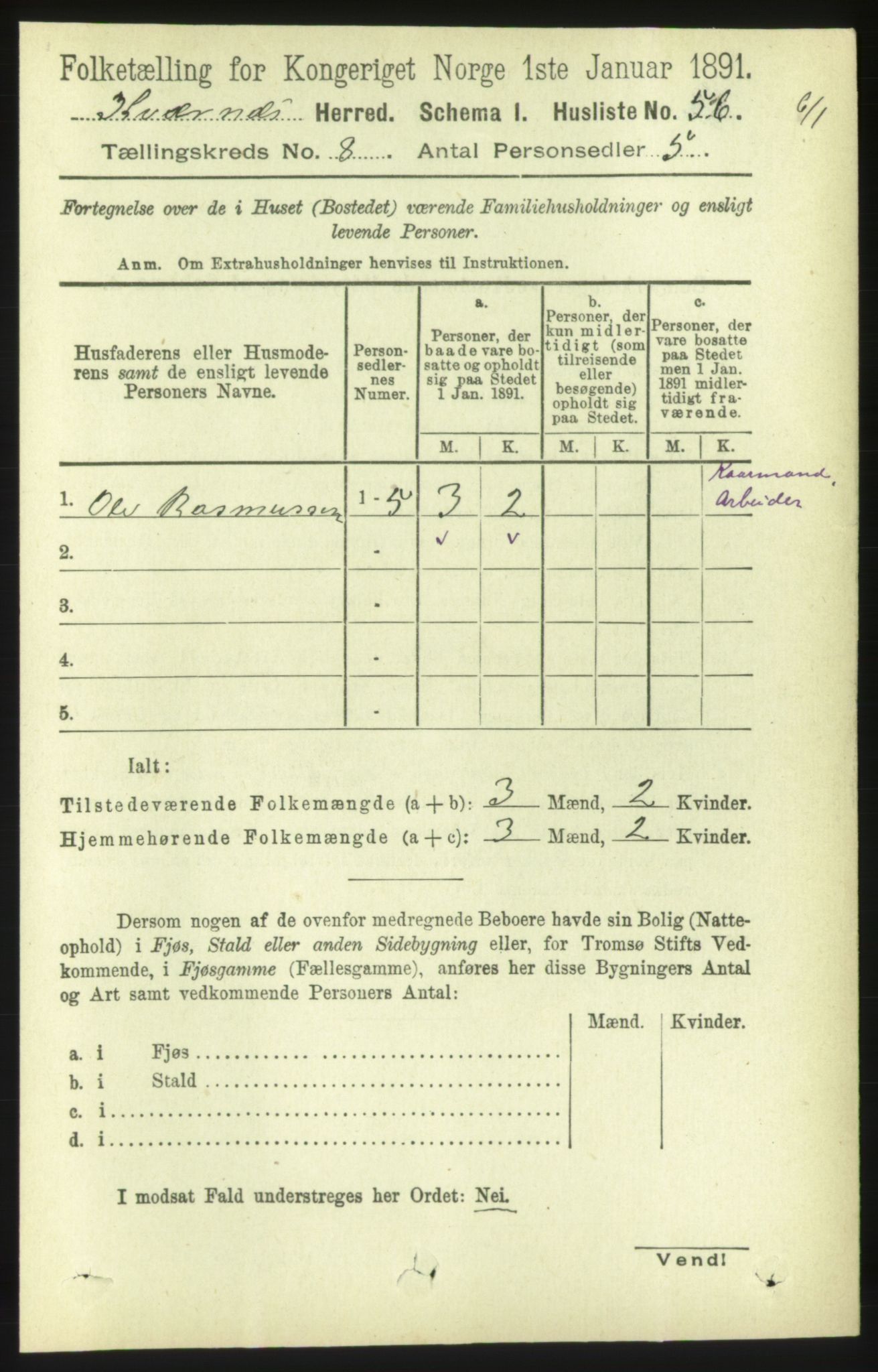 RA, Folketelling 1891 for 1553 Kvernes herred, 1891, s. 3512