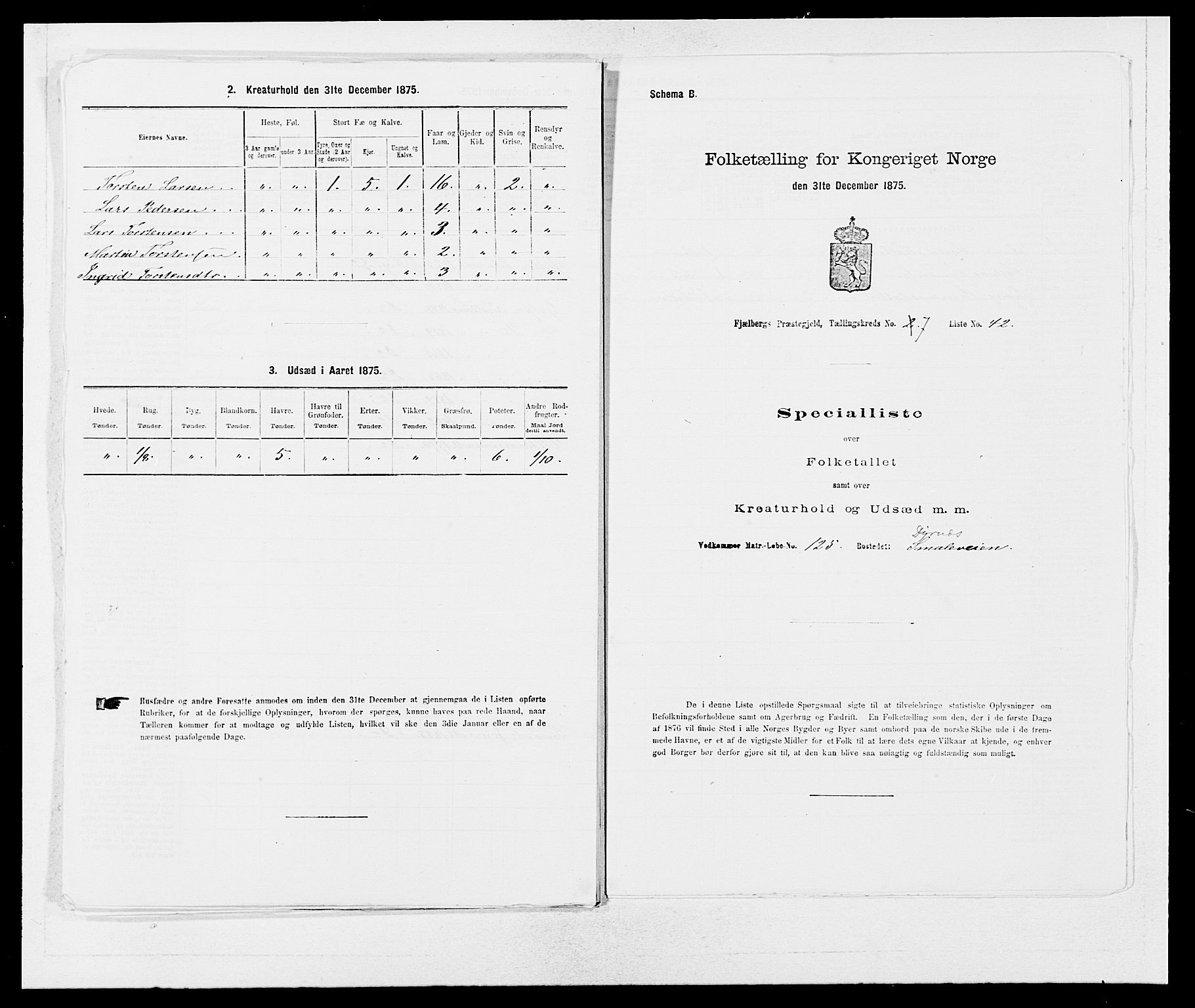 SAB, Folketelling 1875 for 1213P Fjelberg prestegjeld, 1875, s. 806