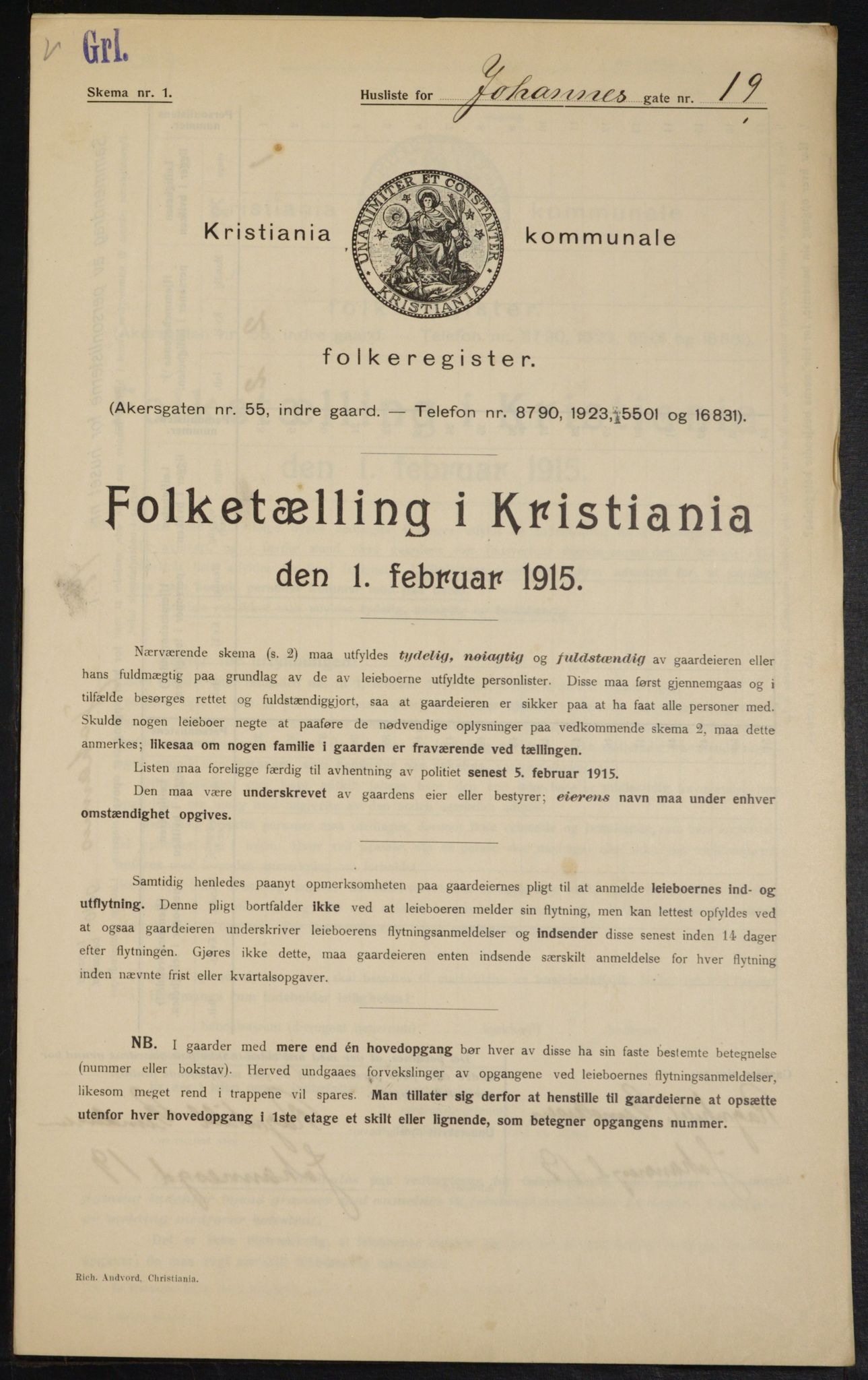 OBA, Kommunal folketelling 1.2.1915 for Kristiania, 1915, s. 46858