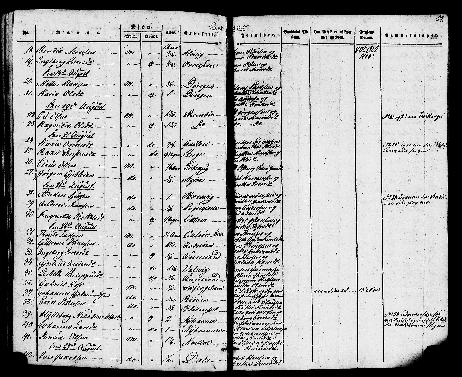 Gulen sokneprestembete, AV/SAB-A-80201/H/Haa/Haaa/L0026: Ministerialbok nr. A 26, 1826-1842, s. 54
