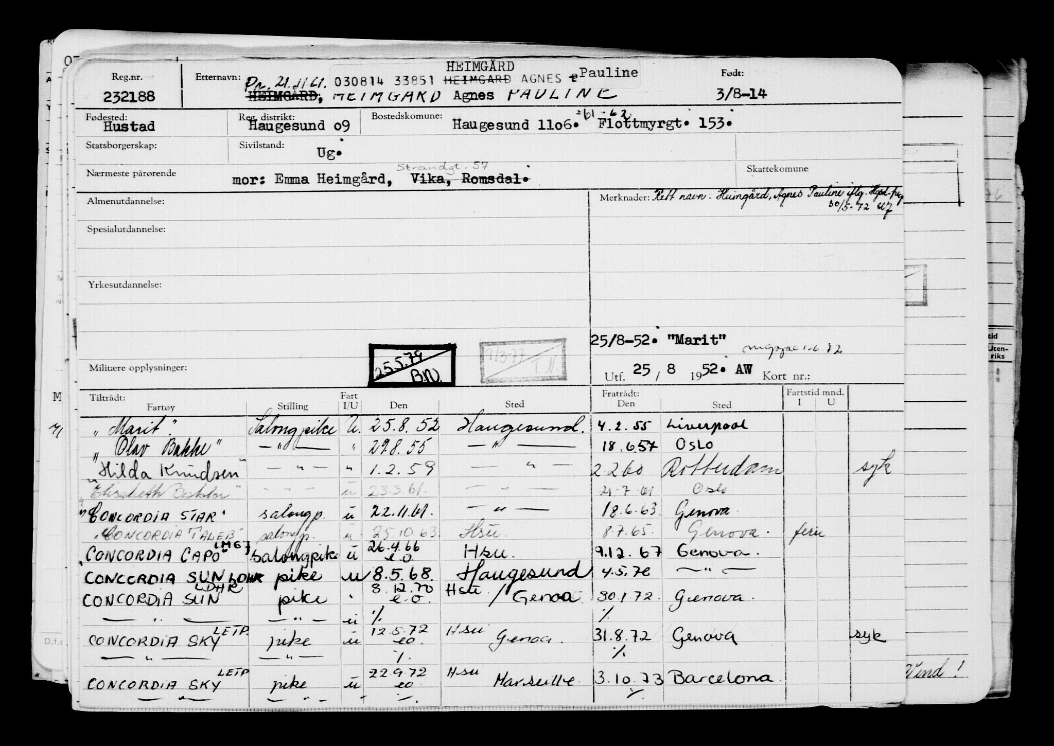 Direktoratet for sjømenn, AV/RA-S-3545/G/Gb/L0123: Hovedkort, 1914, s. 24