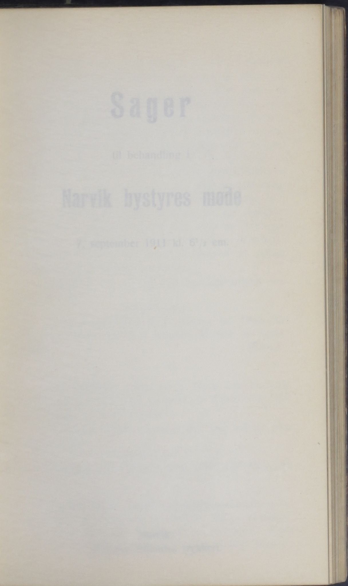 Narvik kommune. Formannskap , AIN/K-18050.150/A/Ab/L0001: Møtebok, 1911