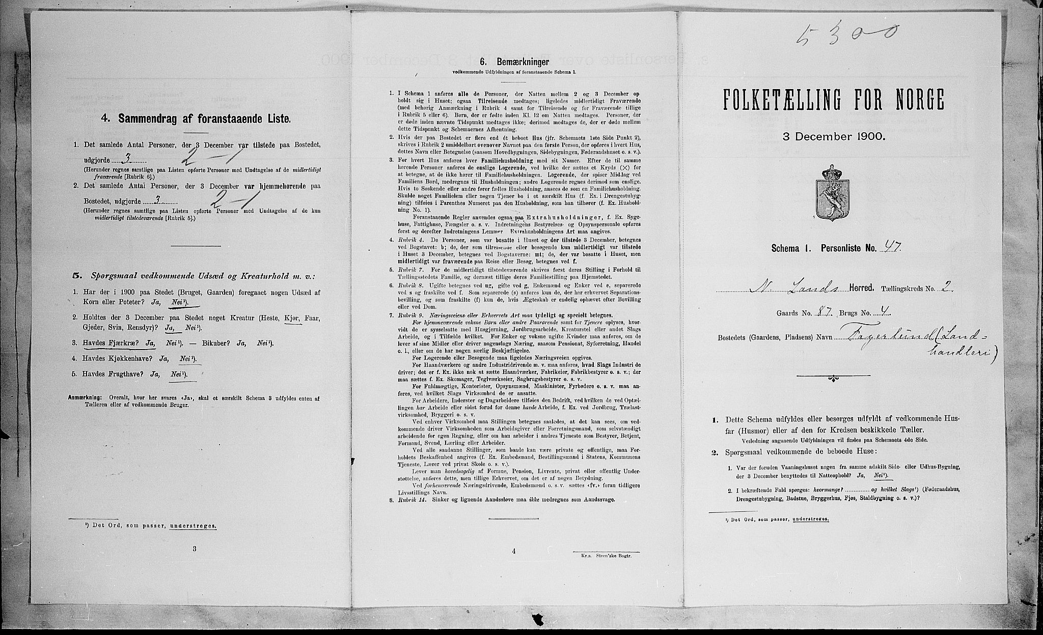 SAH, Folketelling 1900 for 0538 Nordre Land herred, 1900, s. 392