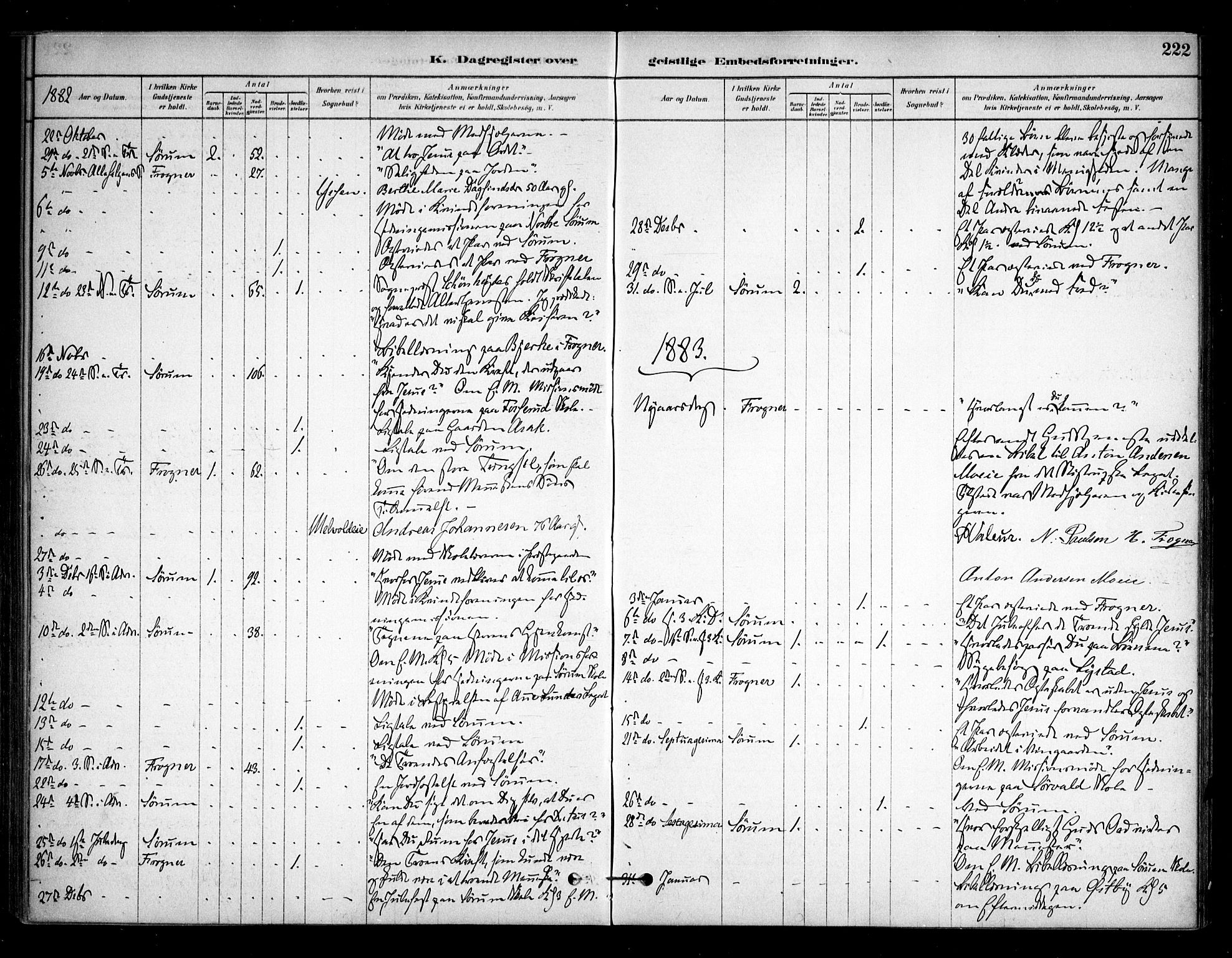 Sørum prestekontor Kirkebøker, AV/SAO-A-10303/F/Fa/L0008: Ministerialbok nr. I 8, 1878-1914, s. 222