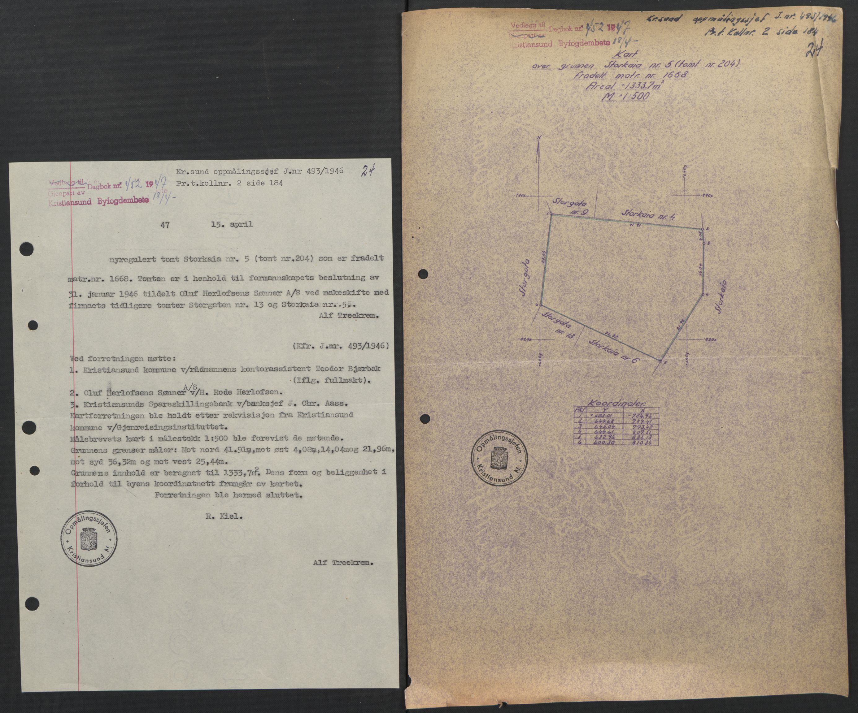 Kristiansund byfogd, AV/SAT-A-4587/A/27: Pantebok nr. 42, 1947-1950, Dagboknr: 452/1947