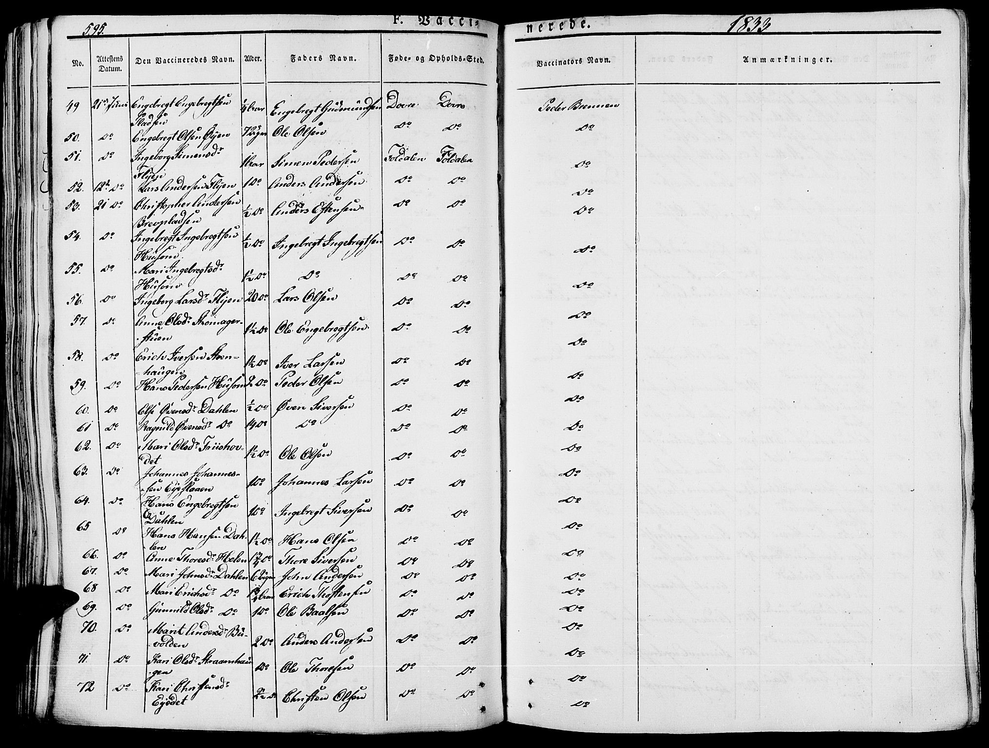 Lesja prestekontor, AV/SAH-PREST-068/H/Ha/Haa/L0005: Ministerialbok nr. 5, 1830-1842, s. 595