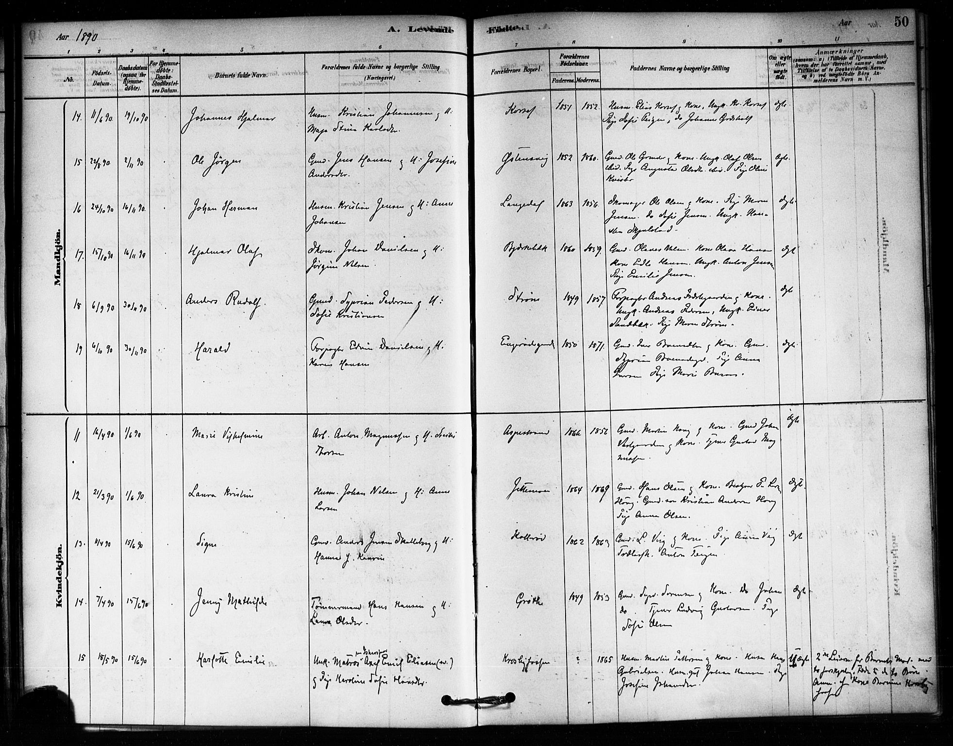 Aremark prestekontor Kirkebøker, AV/SAO-A-10899/F/Fa/L0005: Ministerialbok nr. I 5, 1878-1897, s. 50
