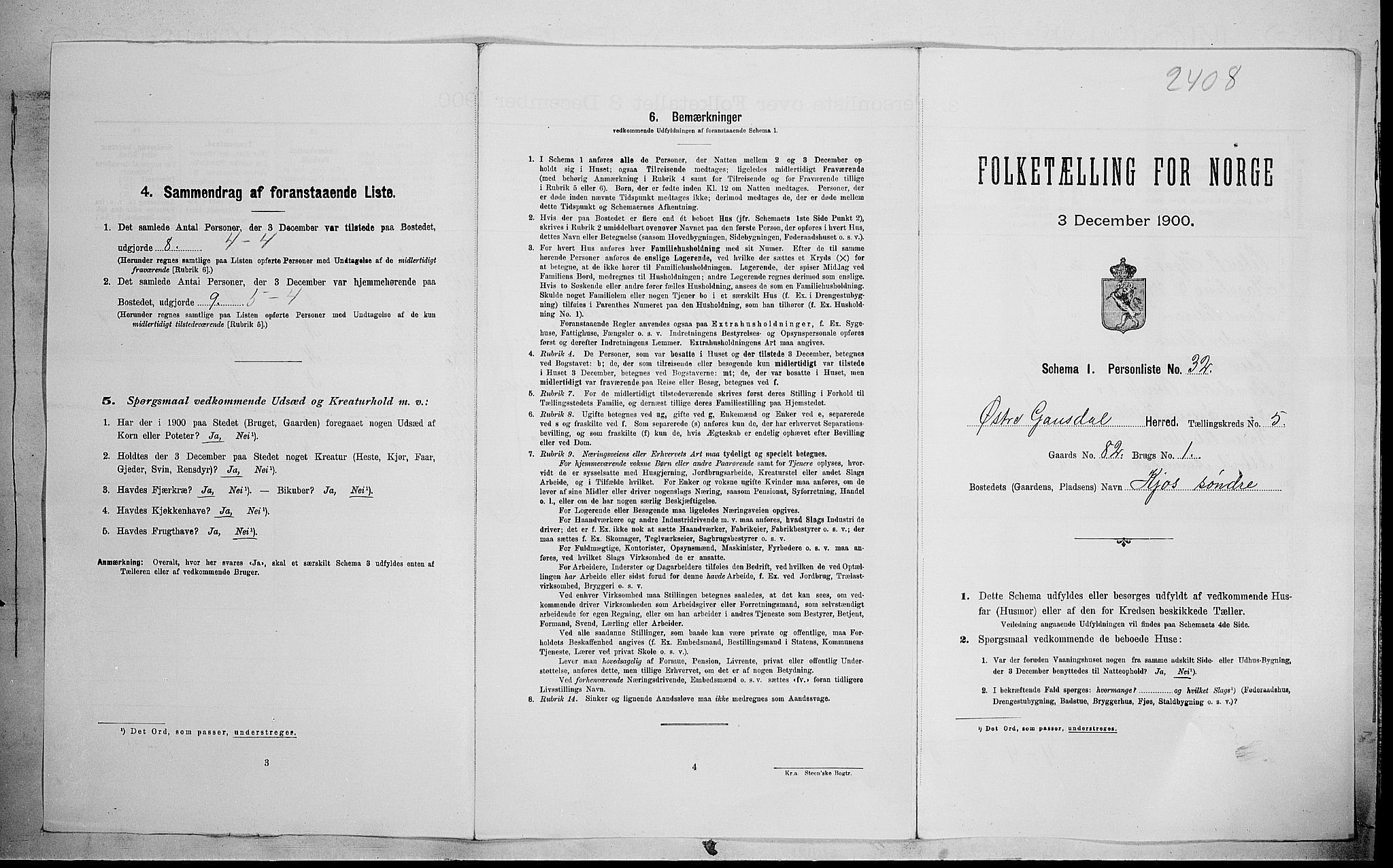 SAH, Folketelling 1900 for 0522 Østre Gausdal herred, 1900, s. 795