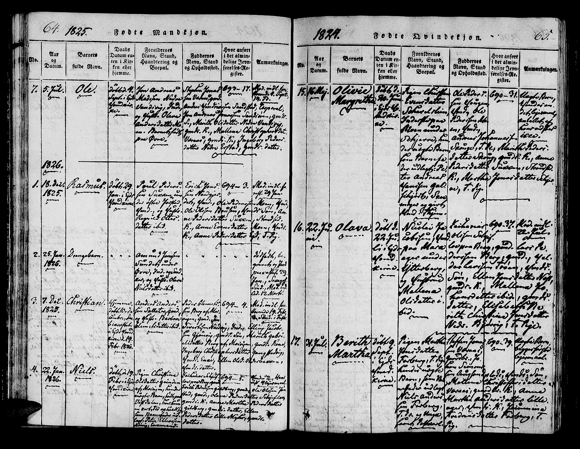 Ministerialprotokoller, klokkerbøker og fødselsregistre - Nord-Trøndelag, AV/SAT-A-1458/722/L0217: Ministerialbok nr. 722A04, 1817-1842, s. 64-65