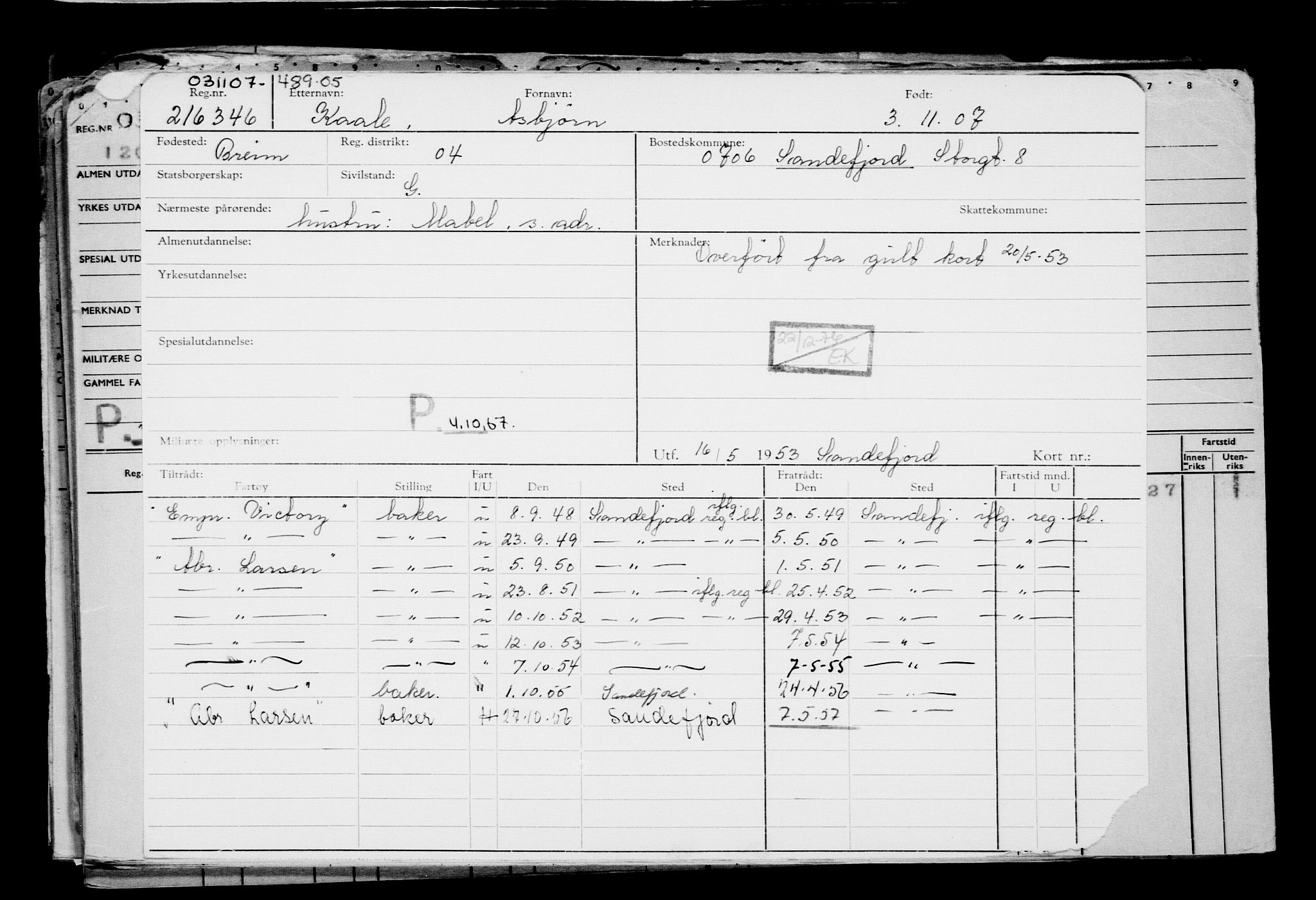 Direktoratet for sjømenn, AV/RA-S-3545/G/Gb/L0074: Hovedkort, 1907, s. 31