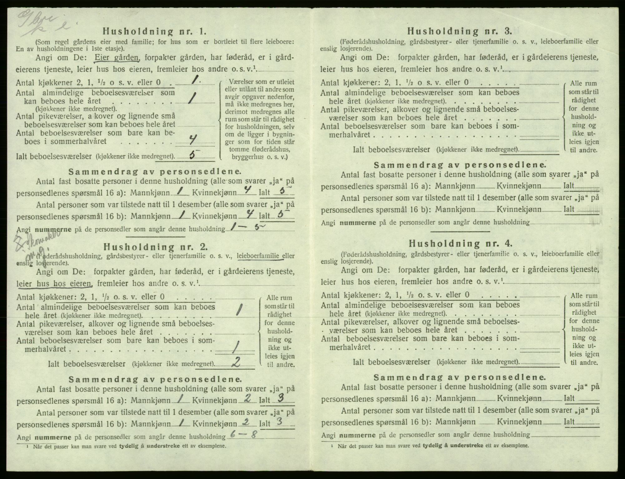 SAB, Folketelling 1920 for 1238 Kvam herred, 1920, s. 188