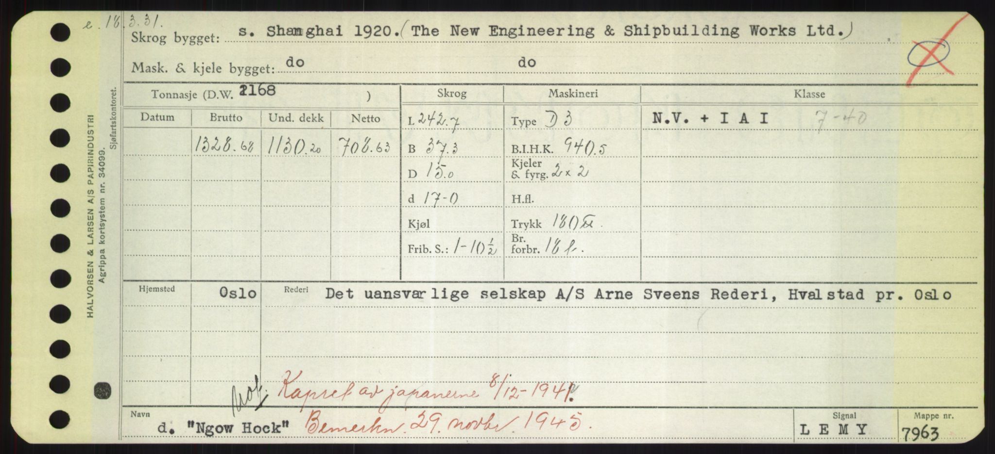 Sjøfartsdirektoratet med forløpere, Skipsmålingen, RA/S-1627/H/Hd/L0026: Fartøy, N-Norhol, s. 169