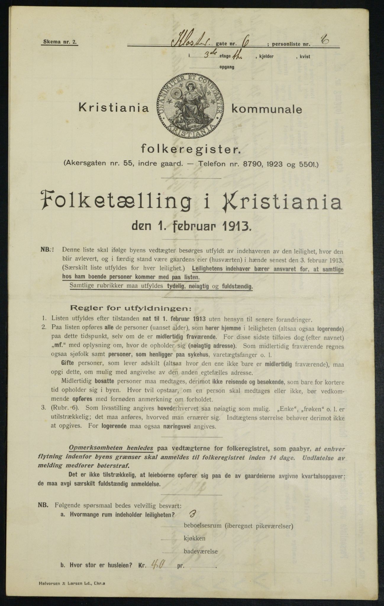 OBA, Kommunal folketelling 1.2.1913 for Kristiania, 1913, s. 51865