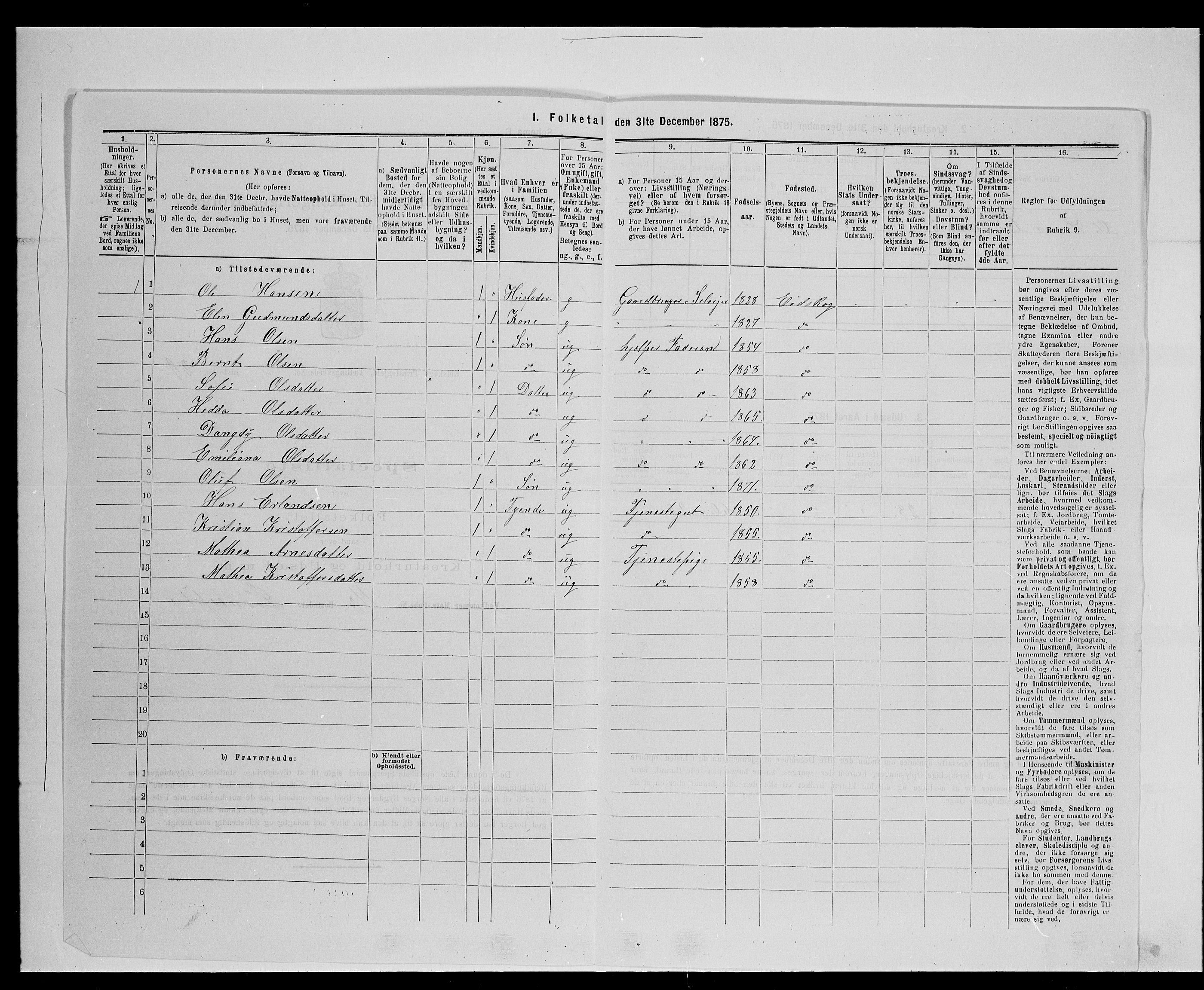 SAH, Folketelling 1875 for 0420P Eidskog prestegjeld, 1875, s. 1575