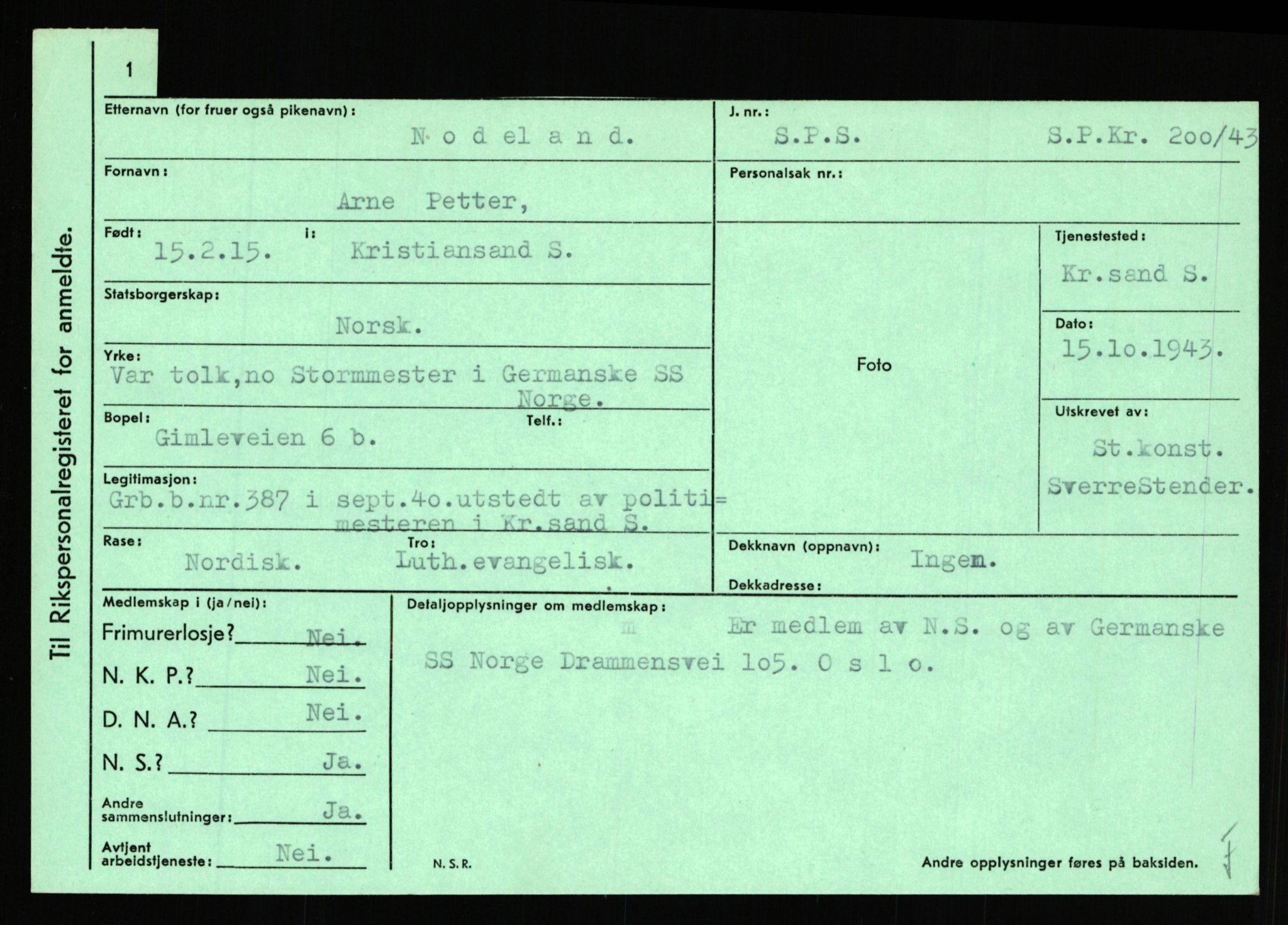 Statspolitiet - Hovedkontoret / Osloavdelingen, AV/RA-S-1329/C/Ca/L0011: Molberg - Nøstvold, 1943-1945, s. 3479