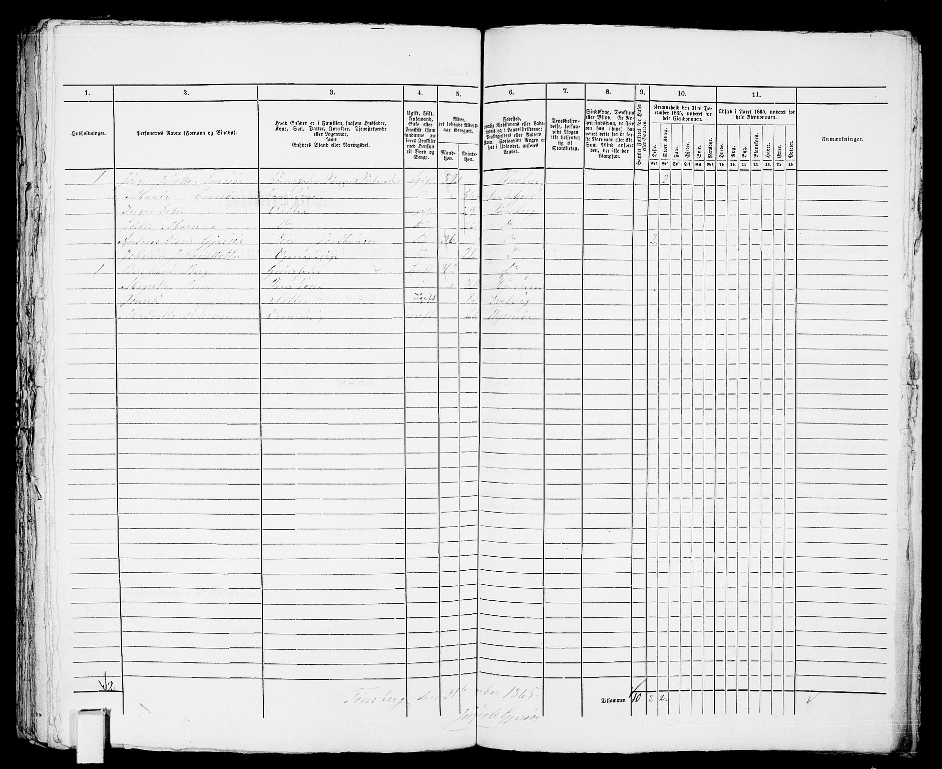 RA, Folketelling 1865 for 0705P Tønsberg prestegjeld, 1865, s. 341