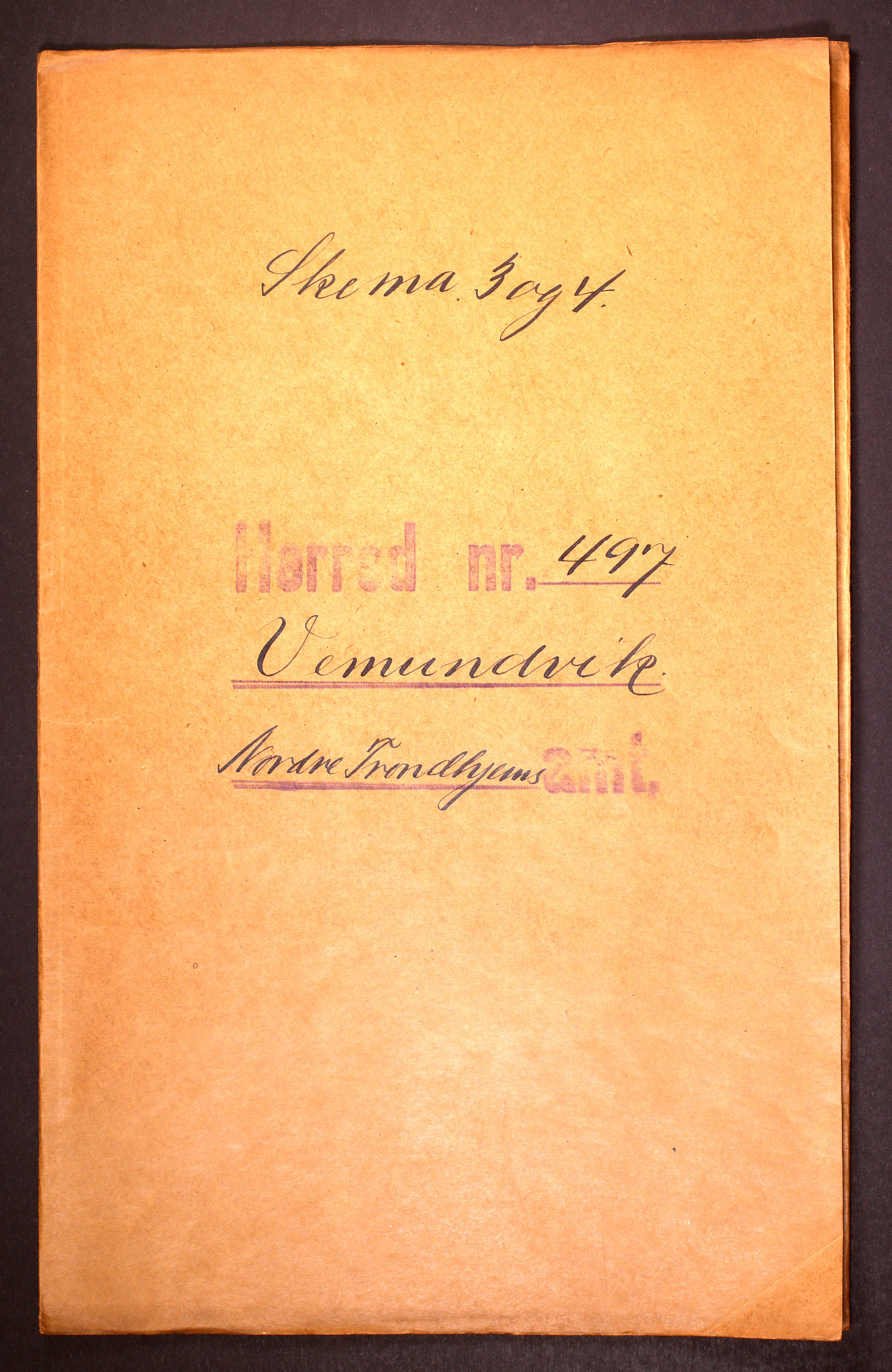RA, Folketelling 1910 for 1745 Vemundvik herred, 1910, s. 1