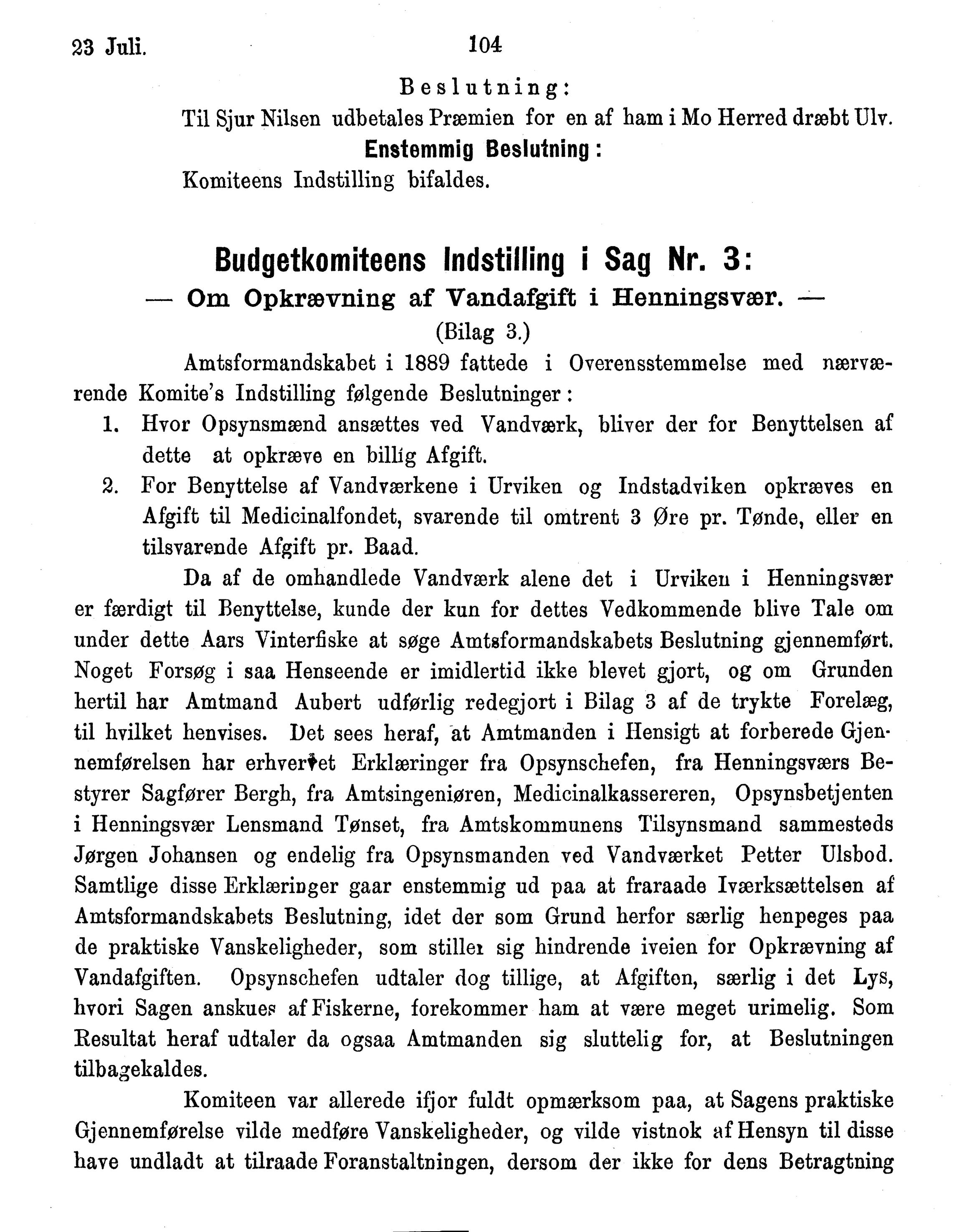 Nordland Fylkeskommune. Fylkestinget, AIN/NFK-17/176/A/Ac/L0015: Fylkestingsforhandlinger 1886-1890, 1886-1890