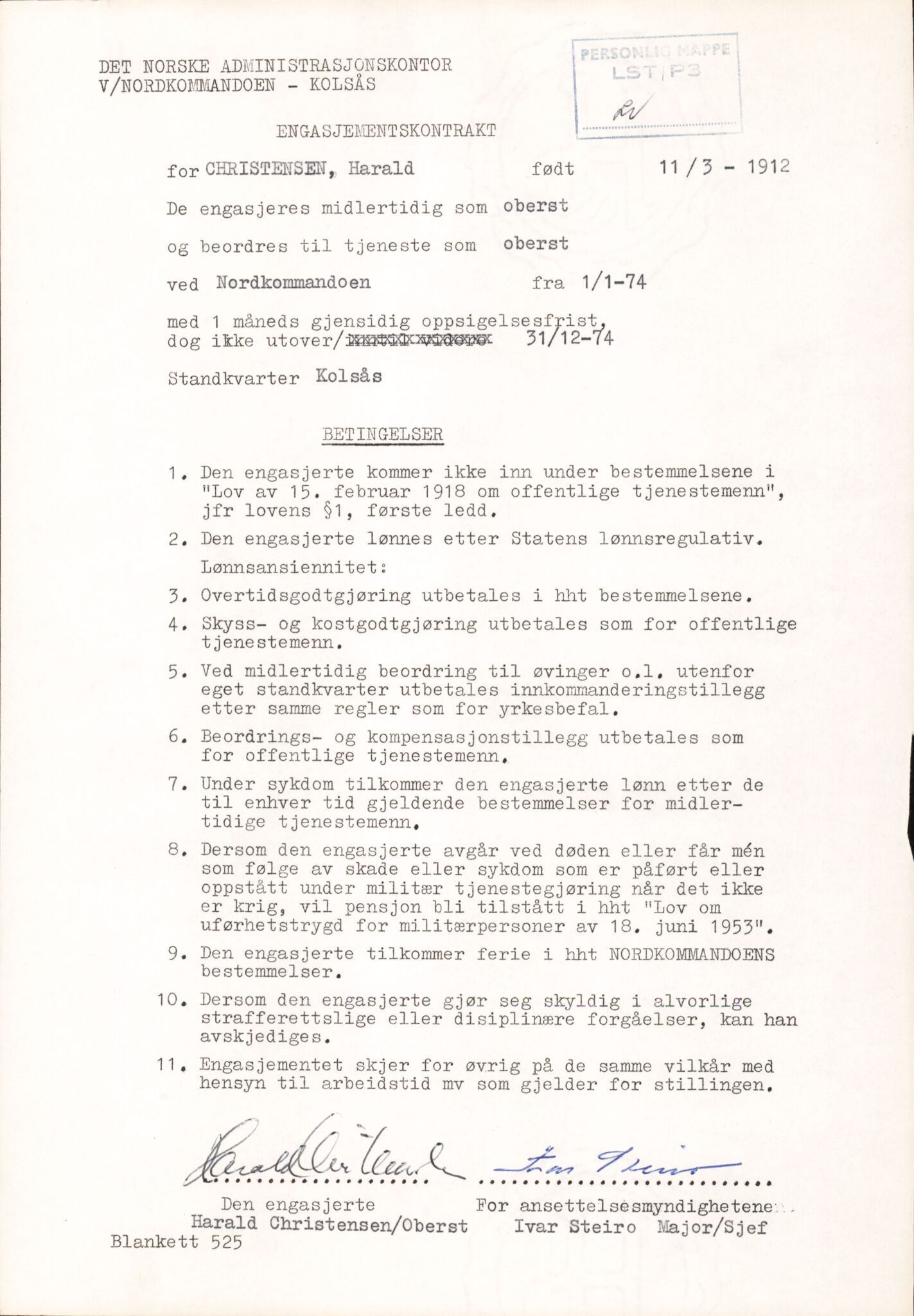 Forsvaret, Forsvarets overkommando/Luftforsvarsstaben, AV/RA-RAFA-4079/P/Pa/L0029: Personellpapirer, 1912, s. 293
