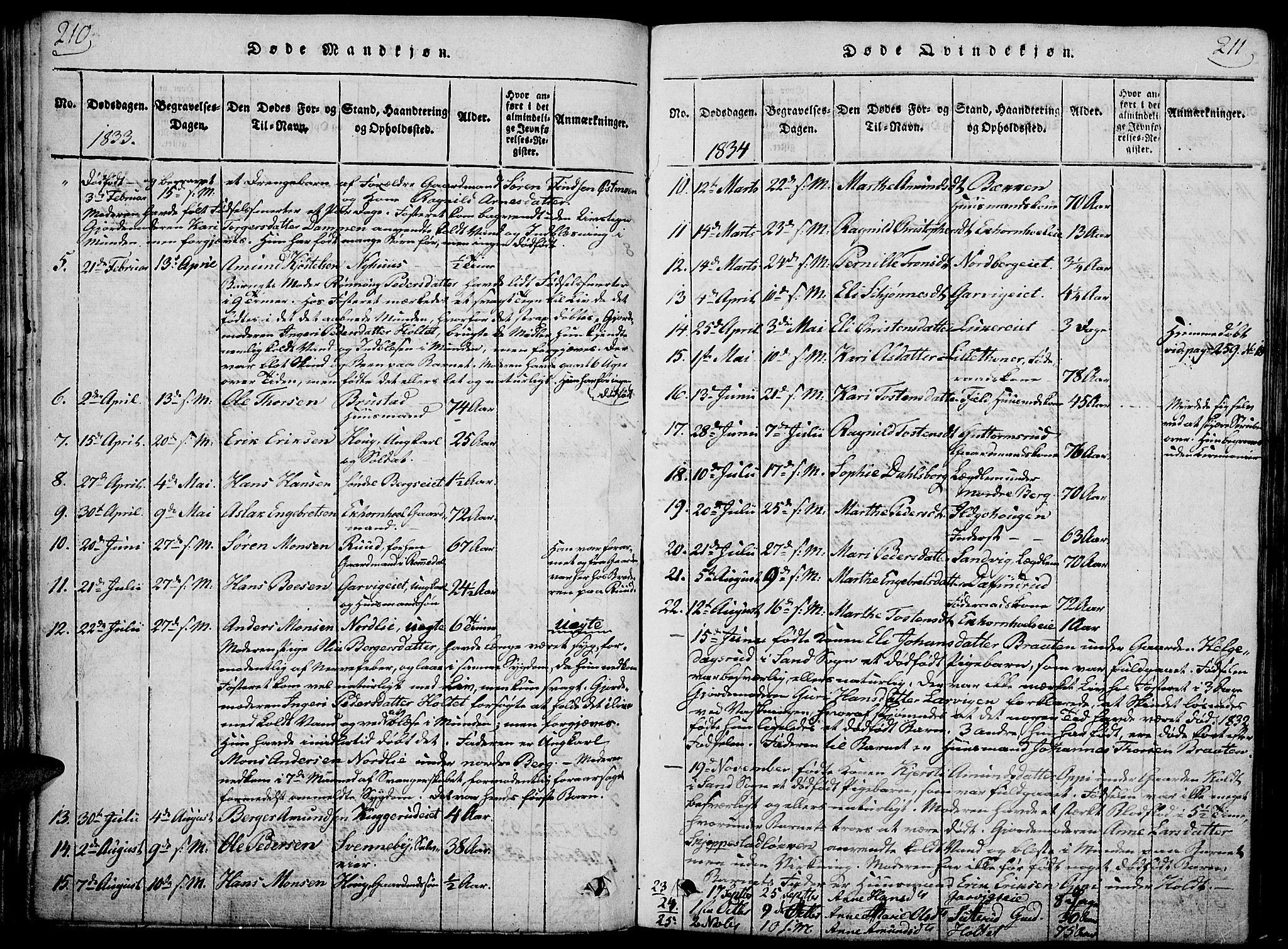Nord-Odal prestekontor, AV/SAH-PREST-032/H/Ha/Haa/L0001: Ministerialbok nr. 1, 1819-1838, s. 210-211