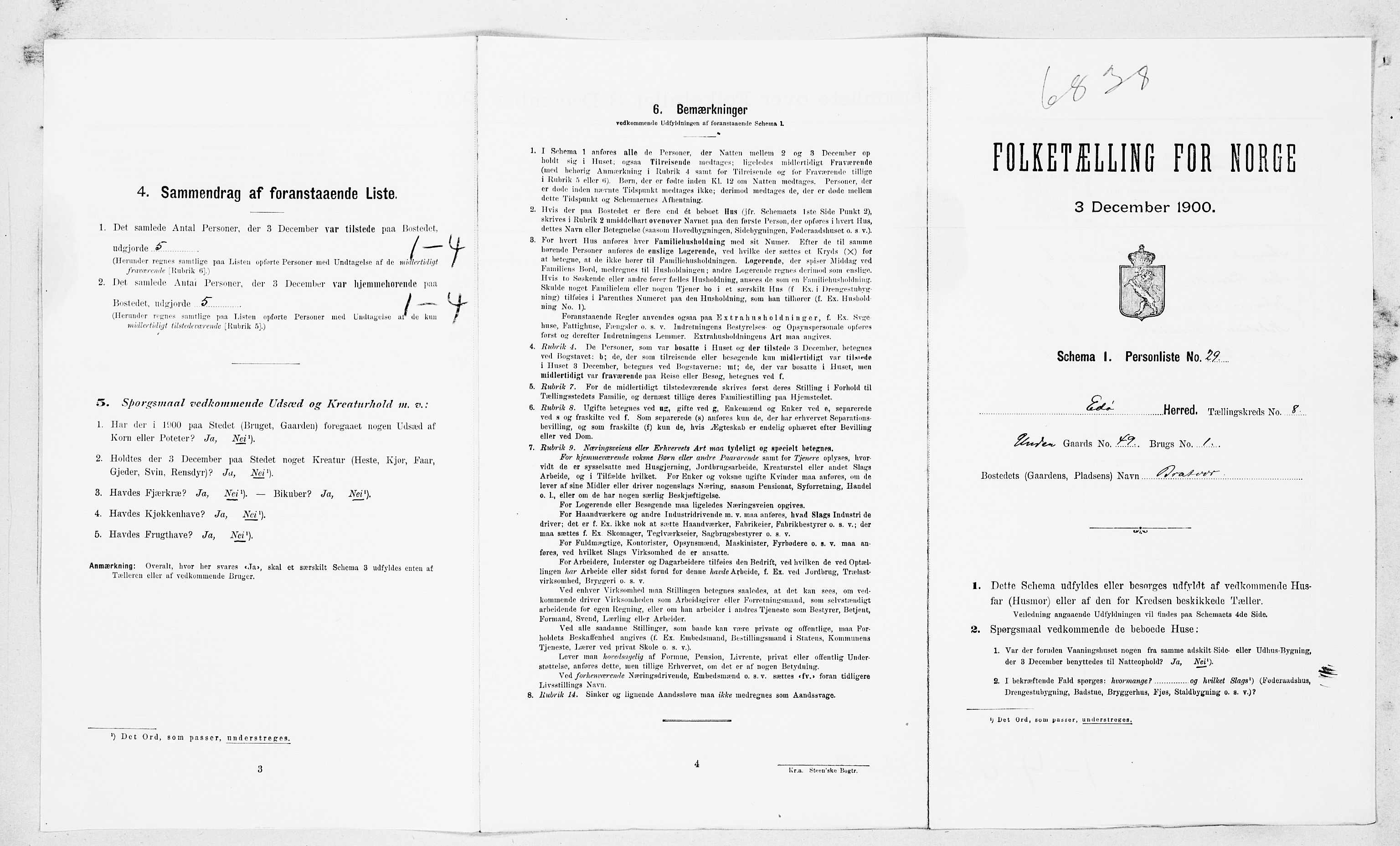 SAT, Folketelling 1900 for 1573 Edøy herred, 1900, s. 694