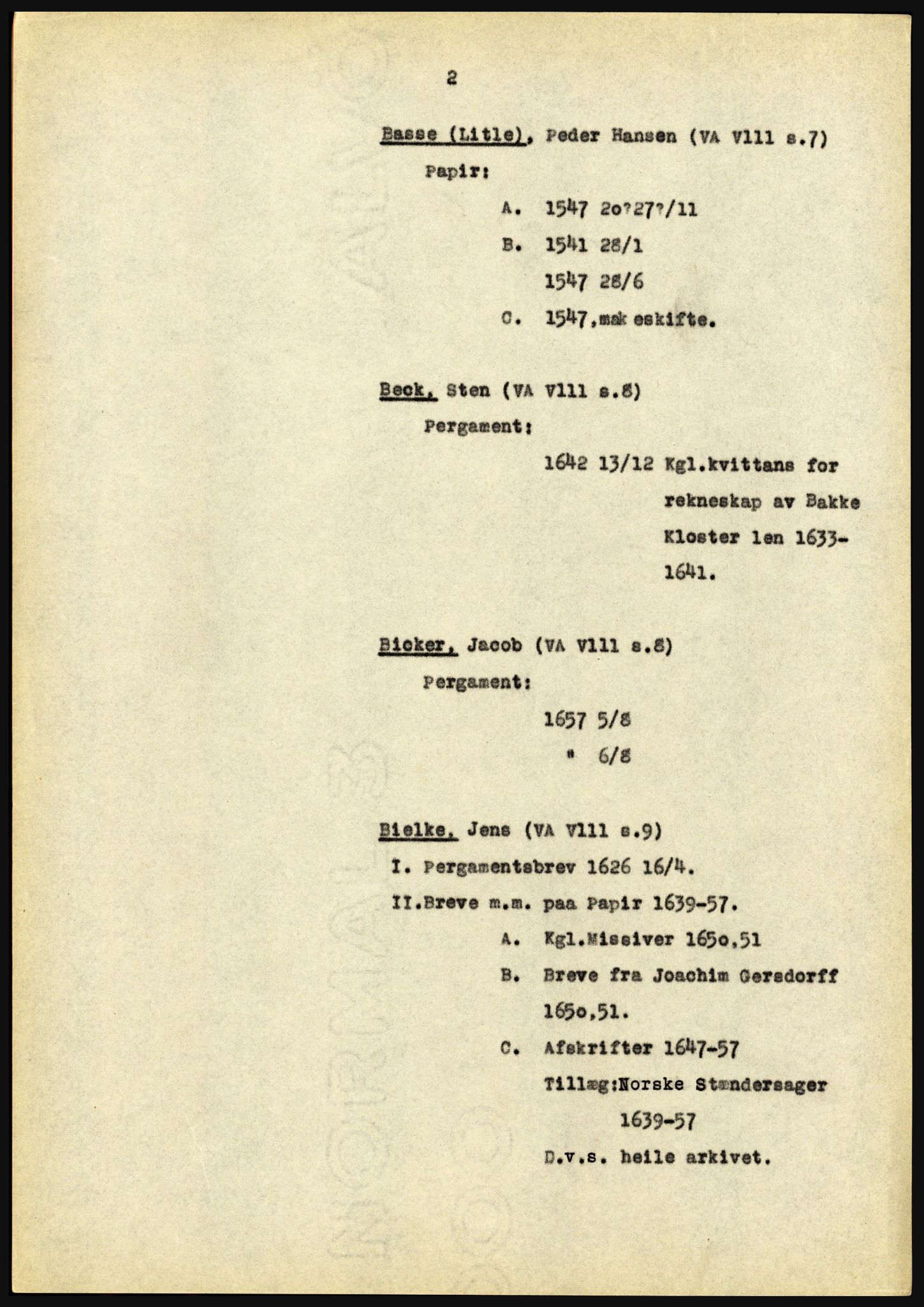 Riksarkivet, Seksjon for eldre arkiv og spesialsamlinger, AV/RA-EA-6797/H/Ha, 1953, s. 2