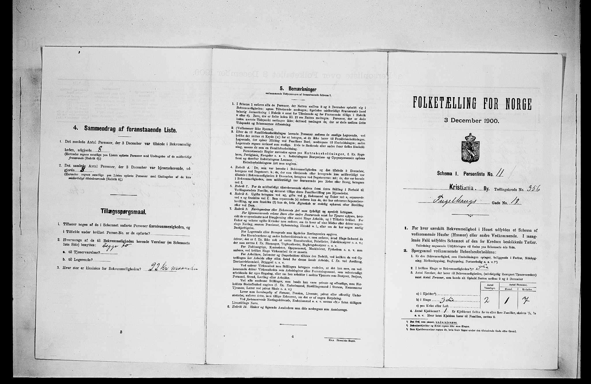 SAO, Folketelling 1900 for 0301 Kristiania kjøpstad, 1900, s. 26667