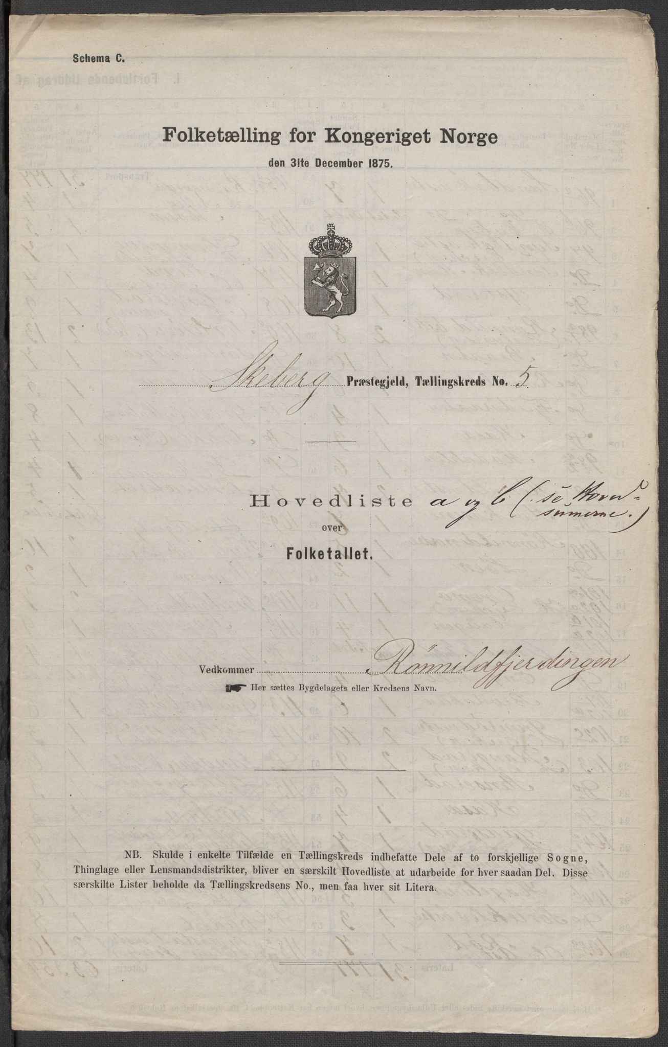 RA, Folketelling 1875 for 0115P Skjeberg prestegjeld, 1875, s. 16