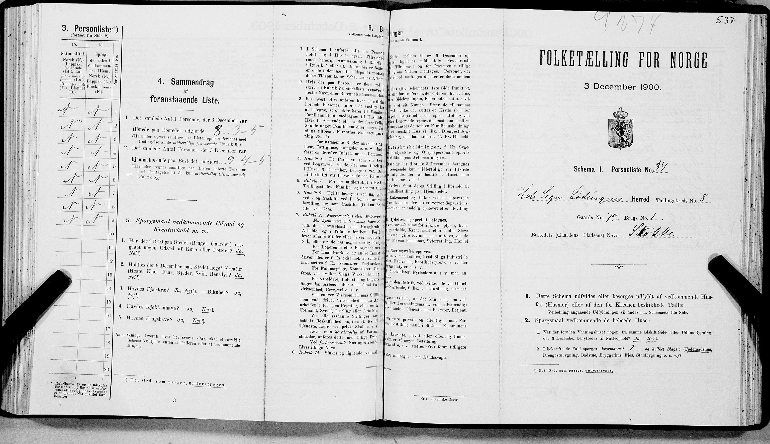 SAT, Folketelling 1900 for 1851 Lødingen herred, 1900, s. 1018