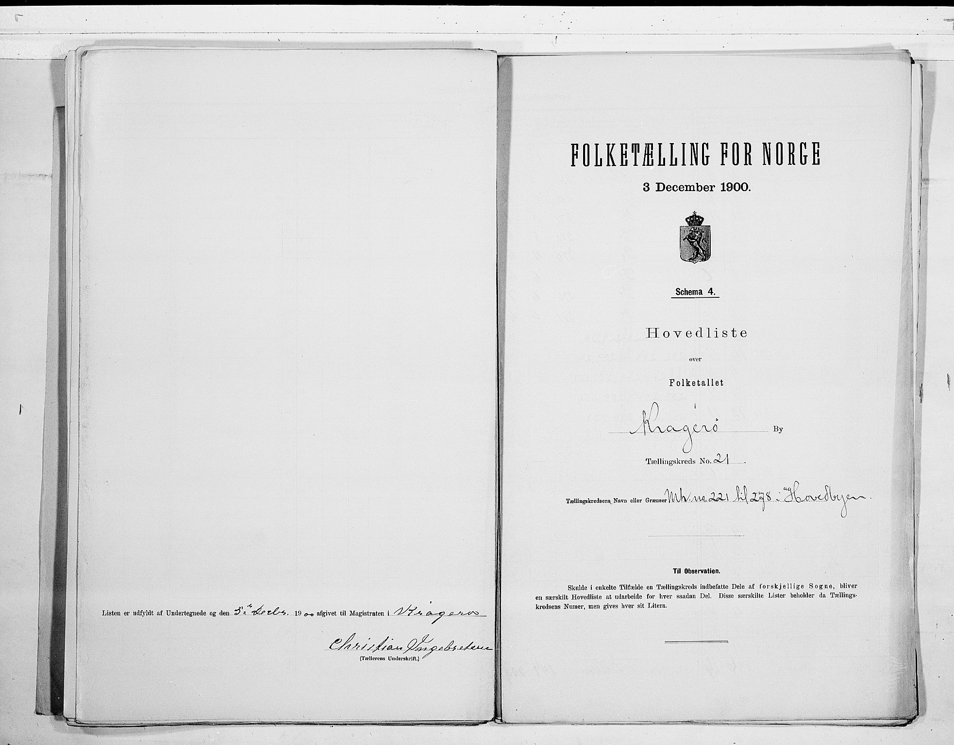 SAKO, Folketelling 1900 for 0801 Kragerø kjøpstad, 1900, s. 44
