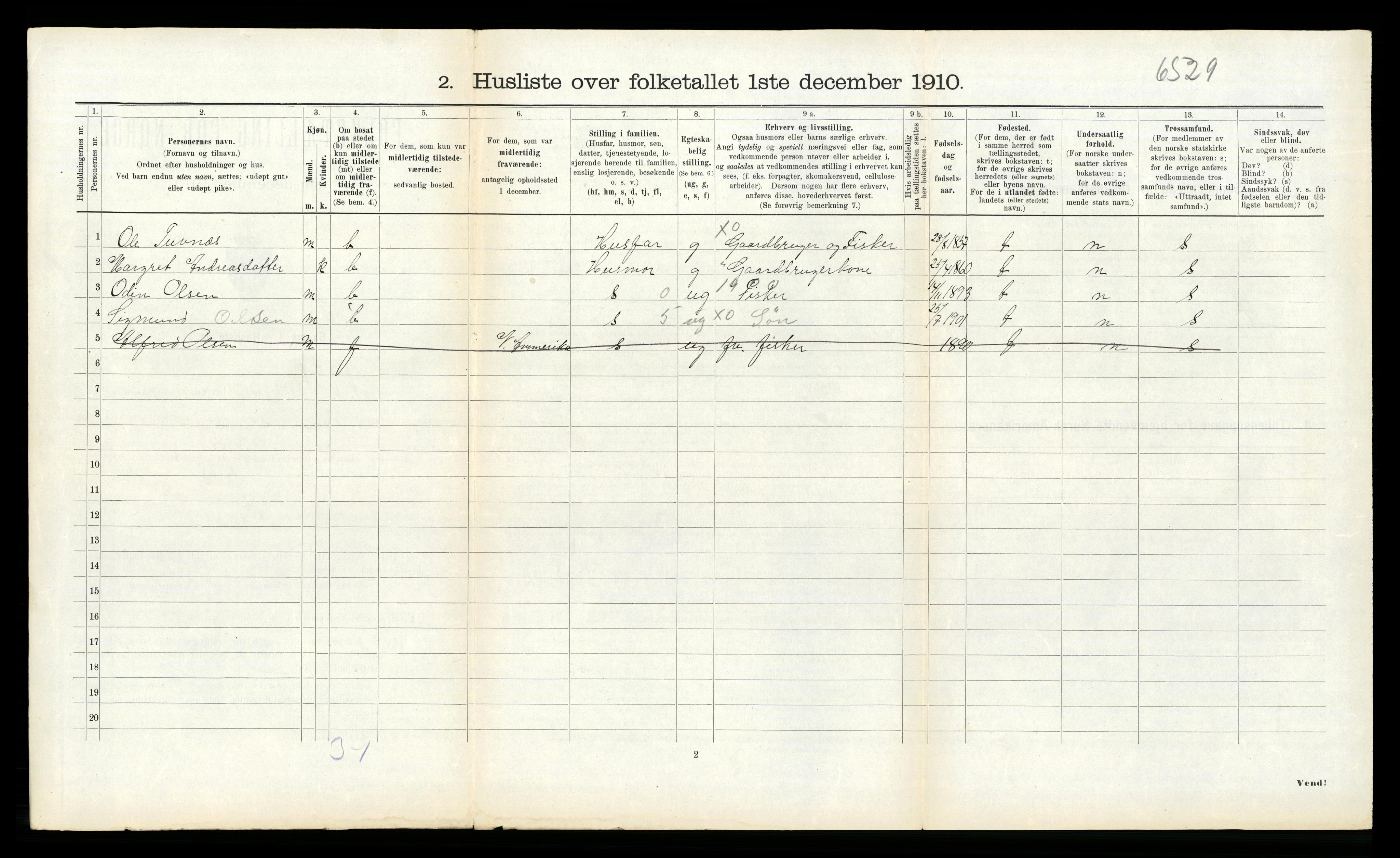 RA, Folketelling 1910 for 1620 Nord-Frøya herred, 1910, s. 231