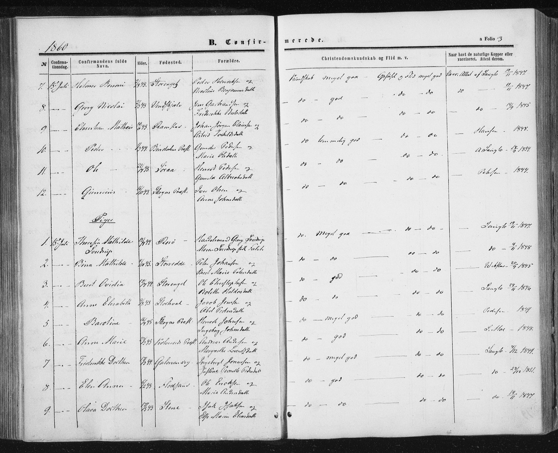 Ministerialprotokoller, klokkerbøker og fødselsregistre - Nord-Trøndelag, SAT/A-1458/784/L0670: Ministerialbok nr. 784A05, 1860-1876, s. 3